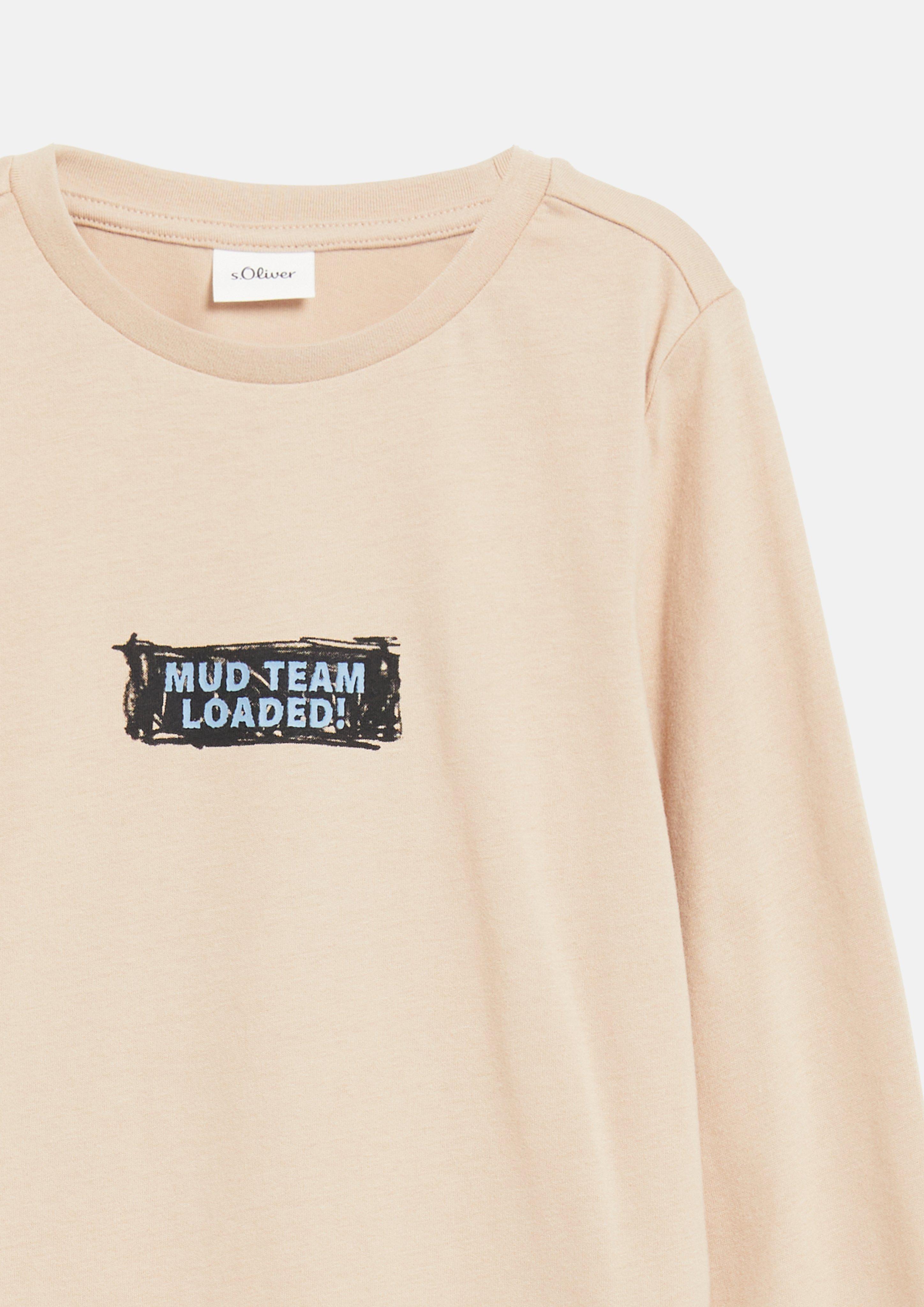 Kids Long-Sleeve Shirt with Print in beige by s.Oliver