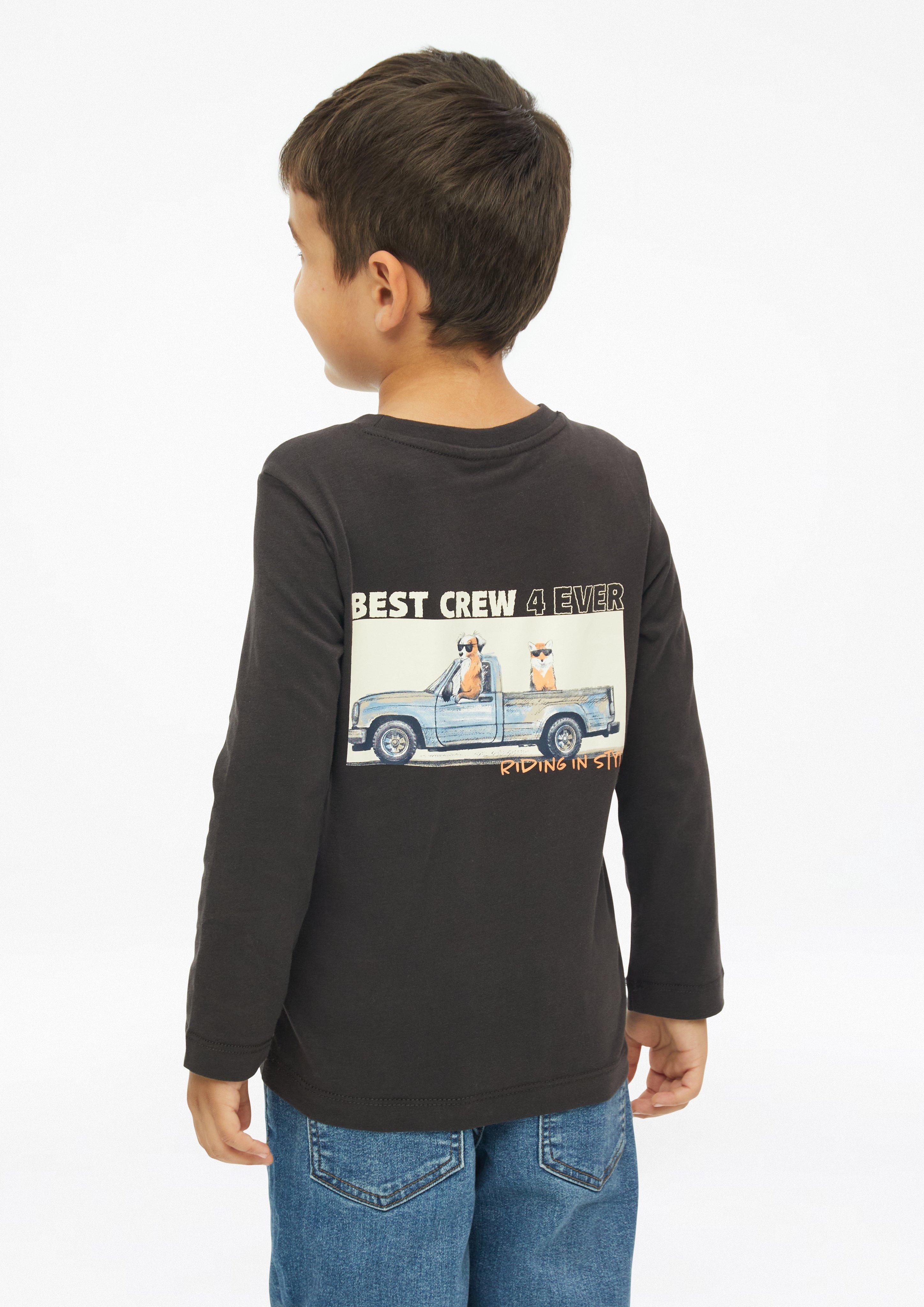 Longsleeve mit Print in Farbe dunkelbraun von s.Oliver