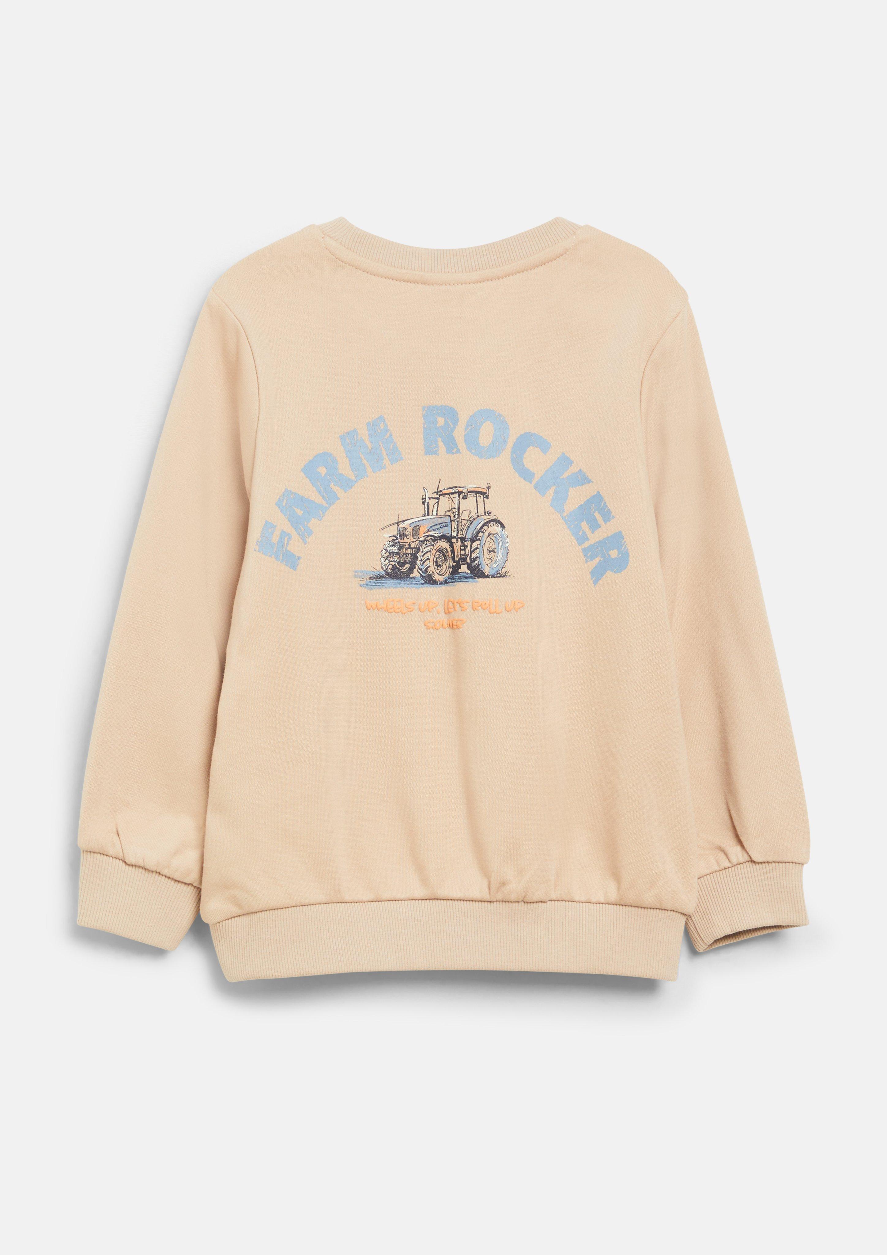 Junior Sweat-shirt avec écusson et imprimé dans le dos en beige de s.Oliver