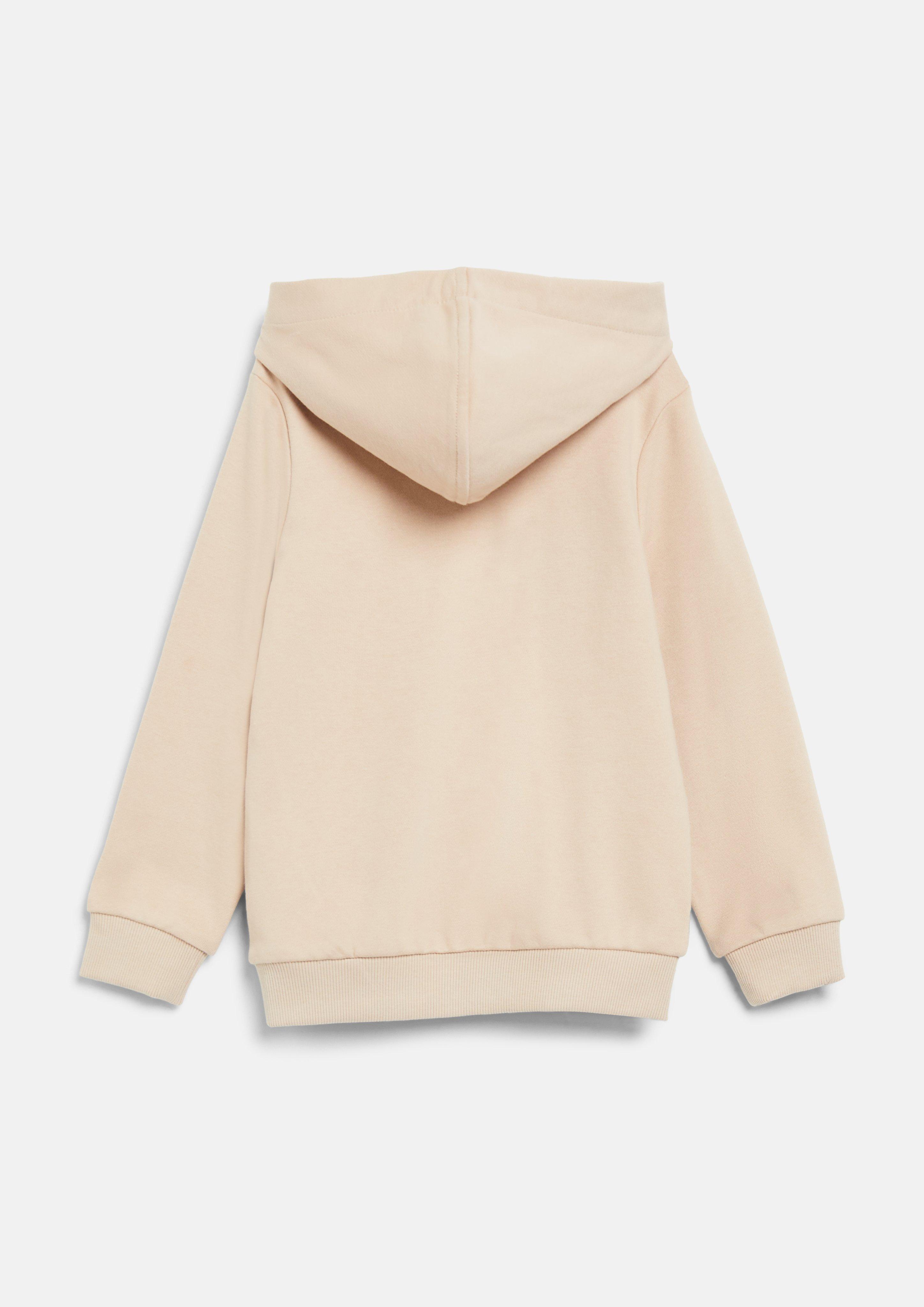 Junior Hoodie met print en borduursel in beige van s.Oliver