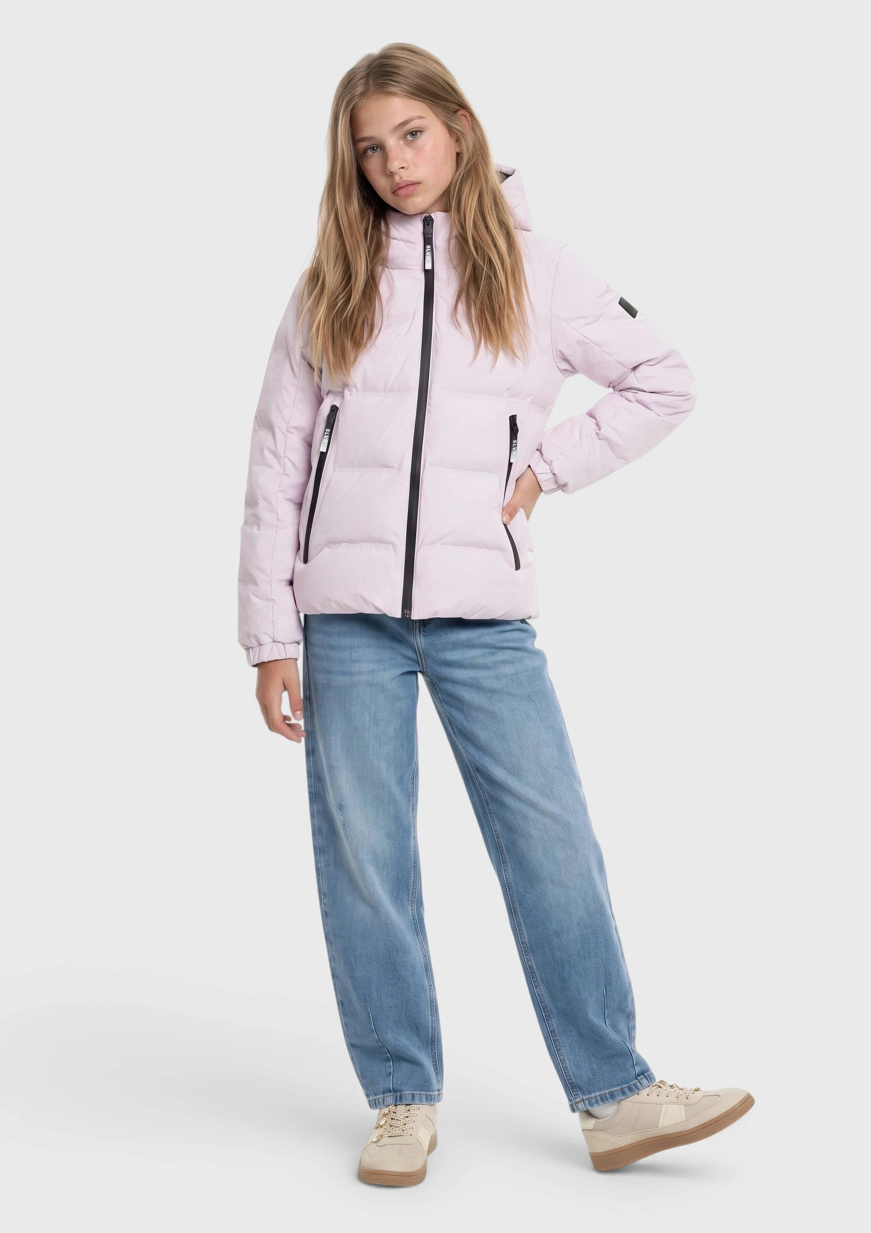 Kids Unisex quilted jacket with fleece lining / water-repellent in purple by s.Oliver