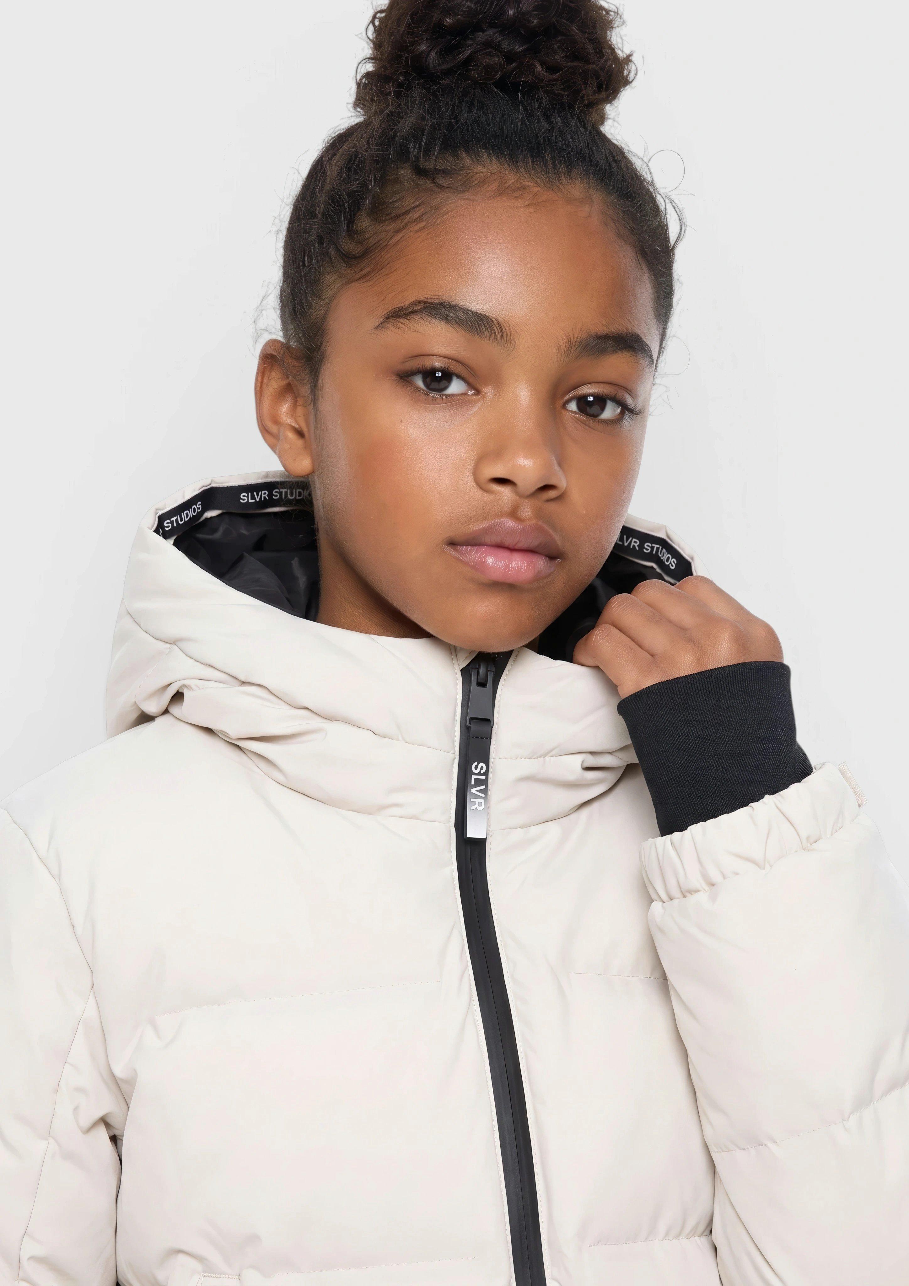 Kids Unisex quilted jacket with fleece lining / water-repellent in beige by s.Oliver