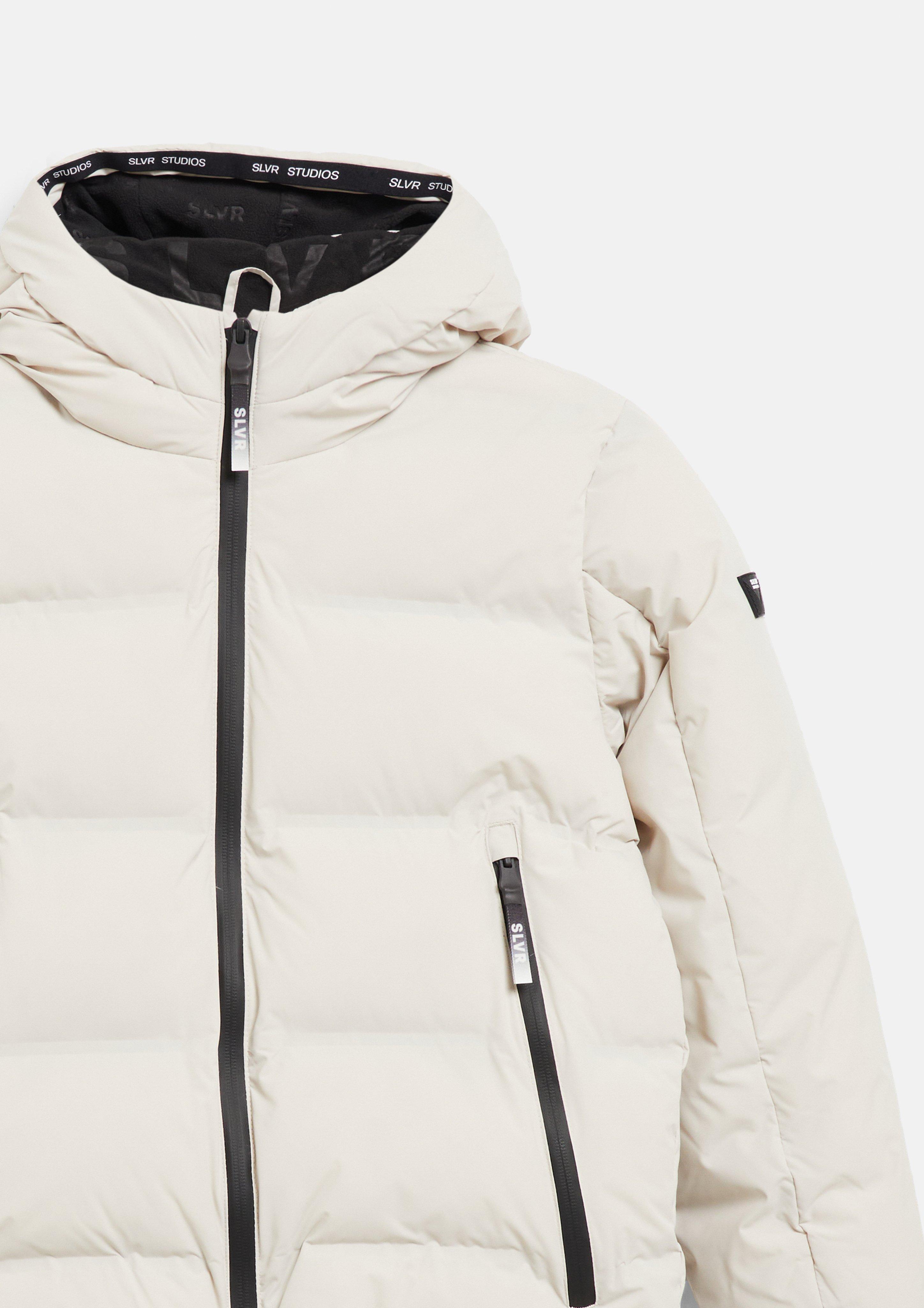 Kids Unisex quilted jacket with fleece lining / water-repellent in beige by s.Oliver