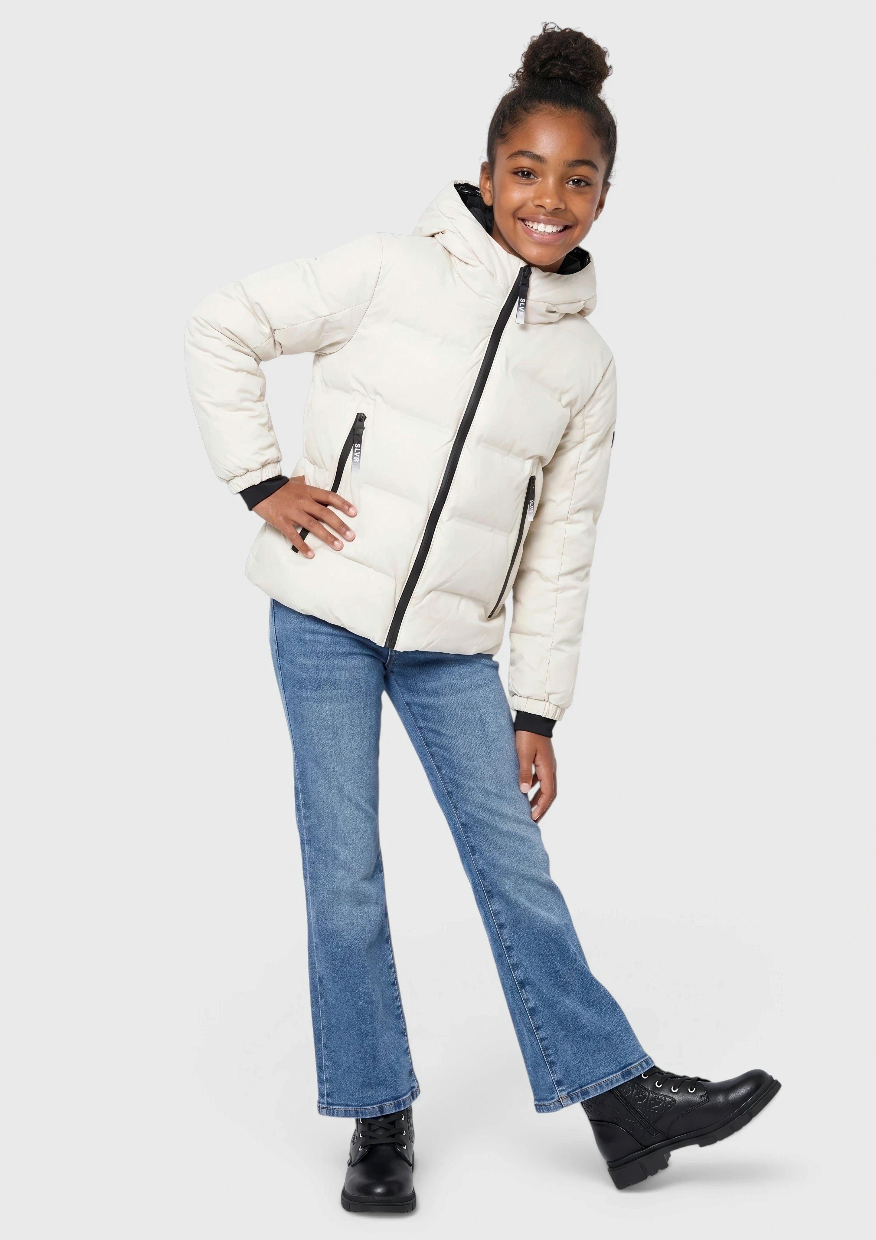 Kids Unisex quilted jacket with fleece lining / water-repellent in beige by s.Oliver