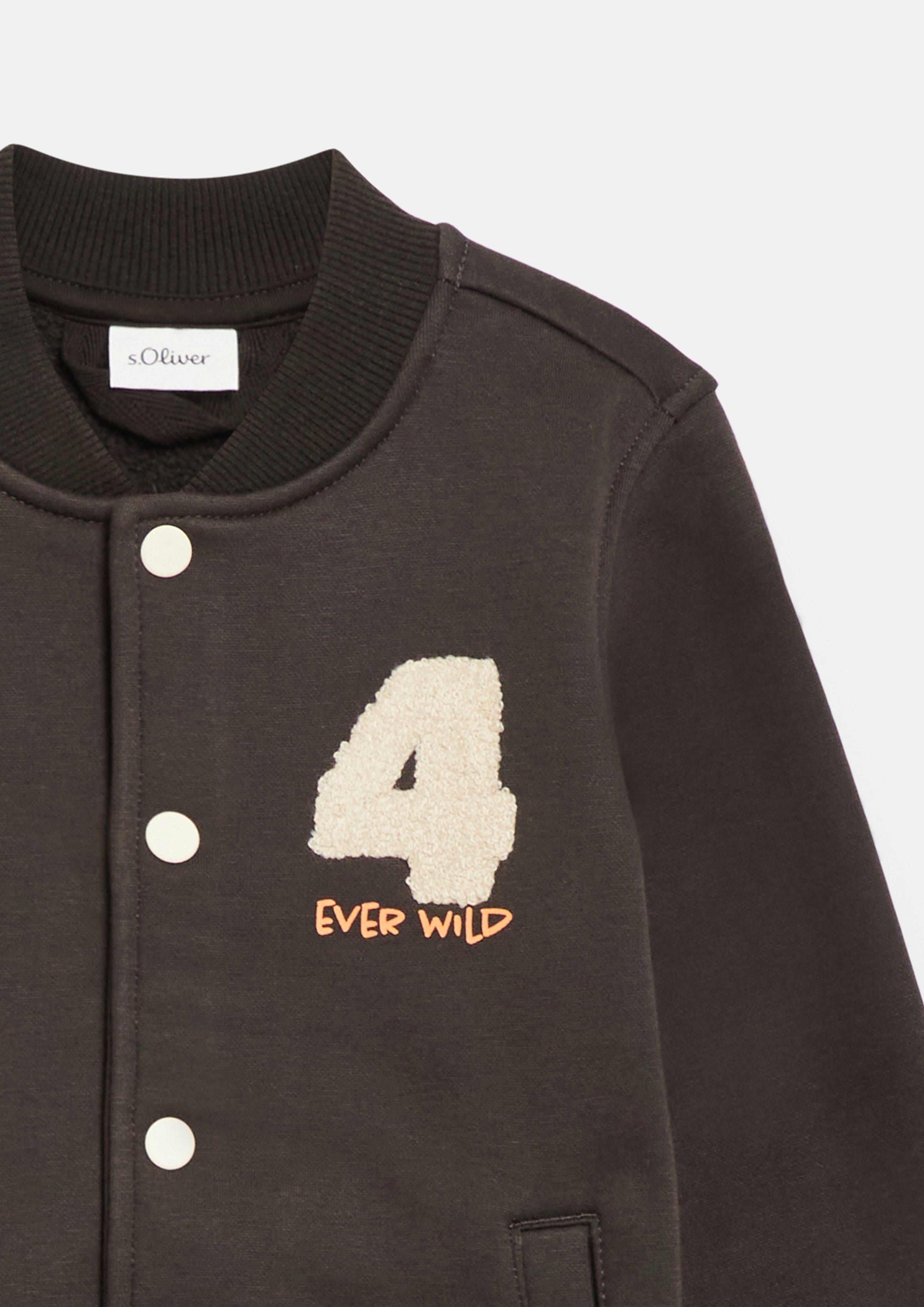 Kinder College-Jacke mit Fleece-Innenseite in braun von s.Oliver