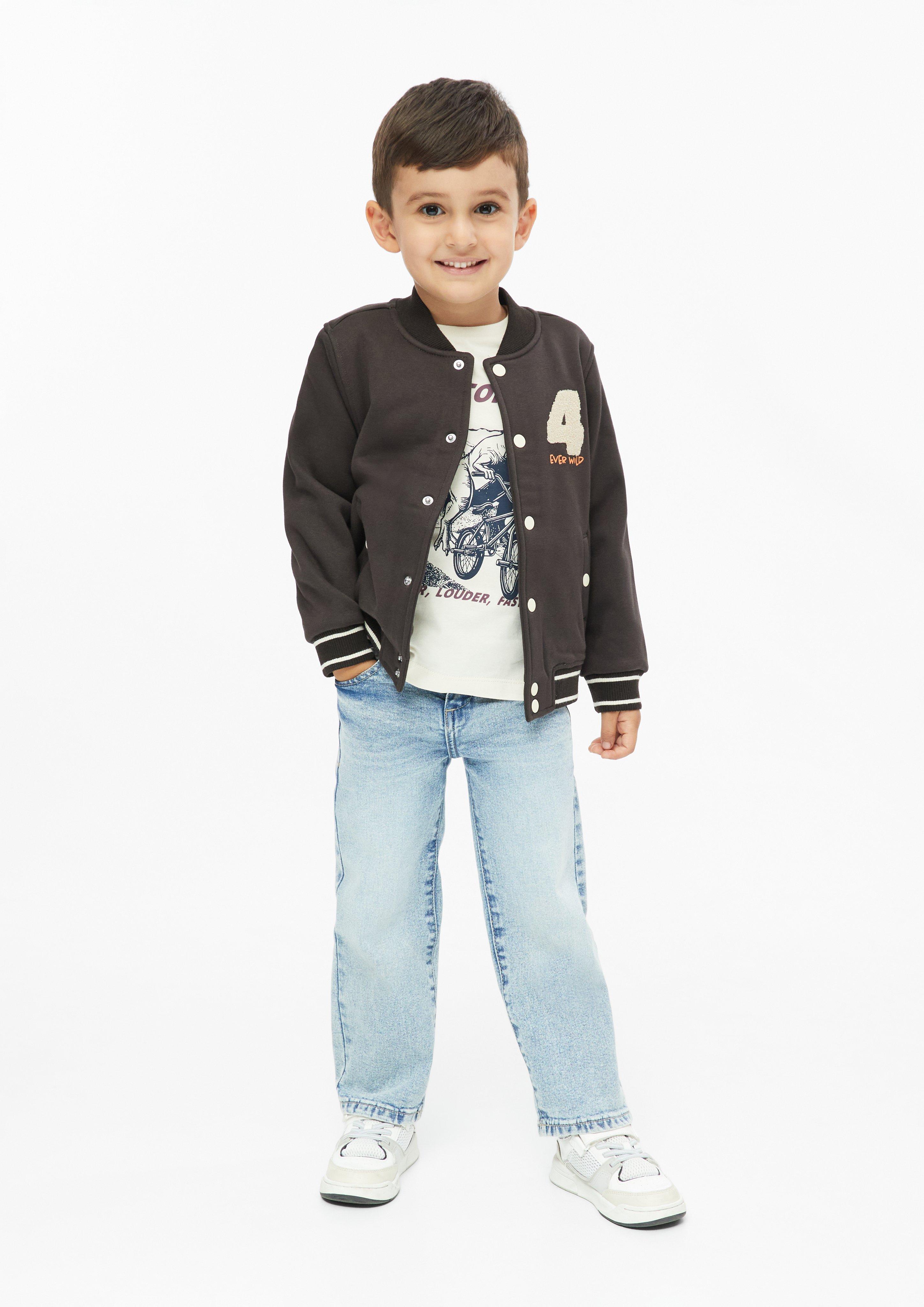 Kinder College-Jacke mit Fleece-Innenseite in braun von s.Oliver