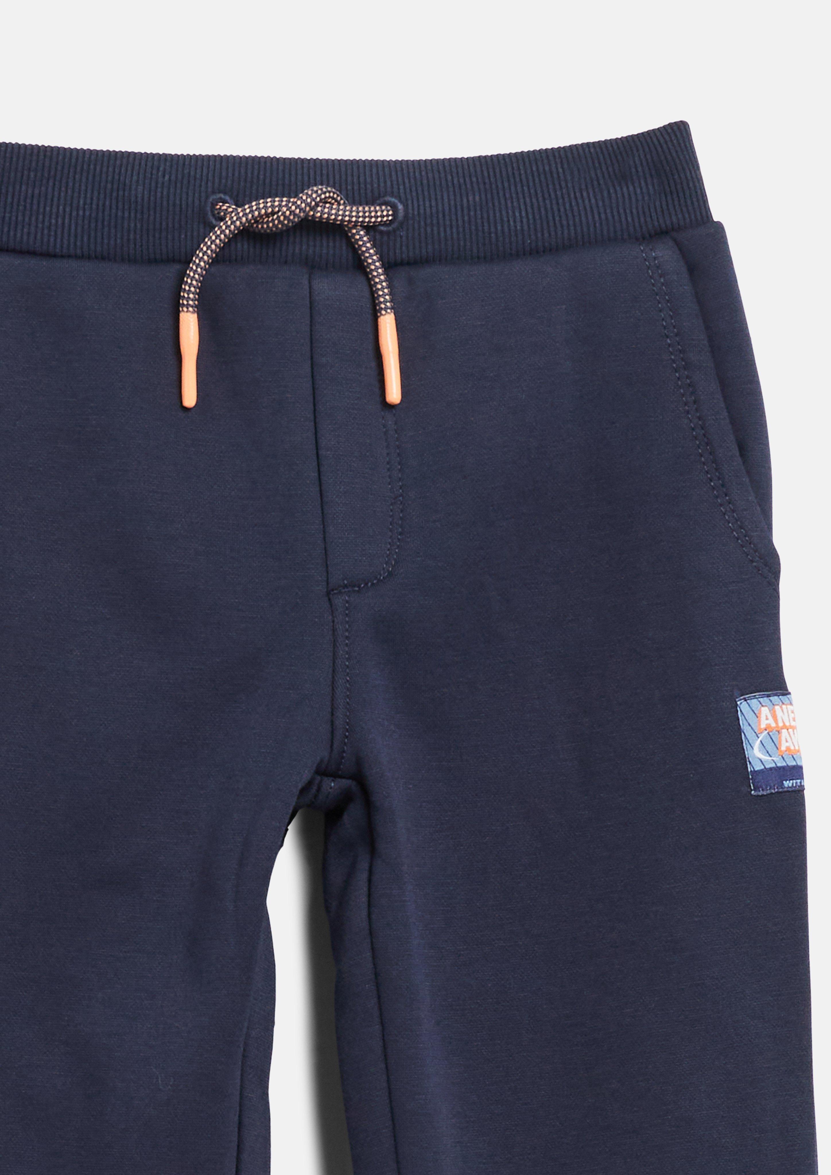 Junior Joggingbroek met relaxte pasvorm en fleece binnenkant in blauw van s.Oliver