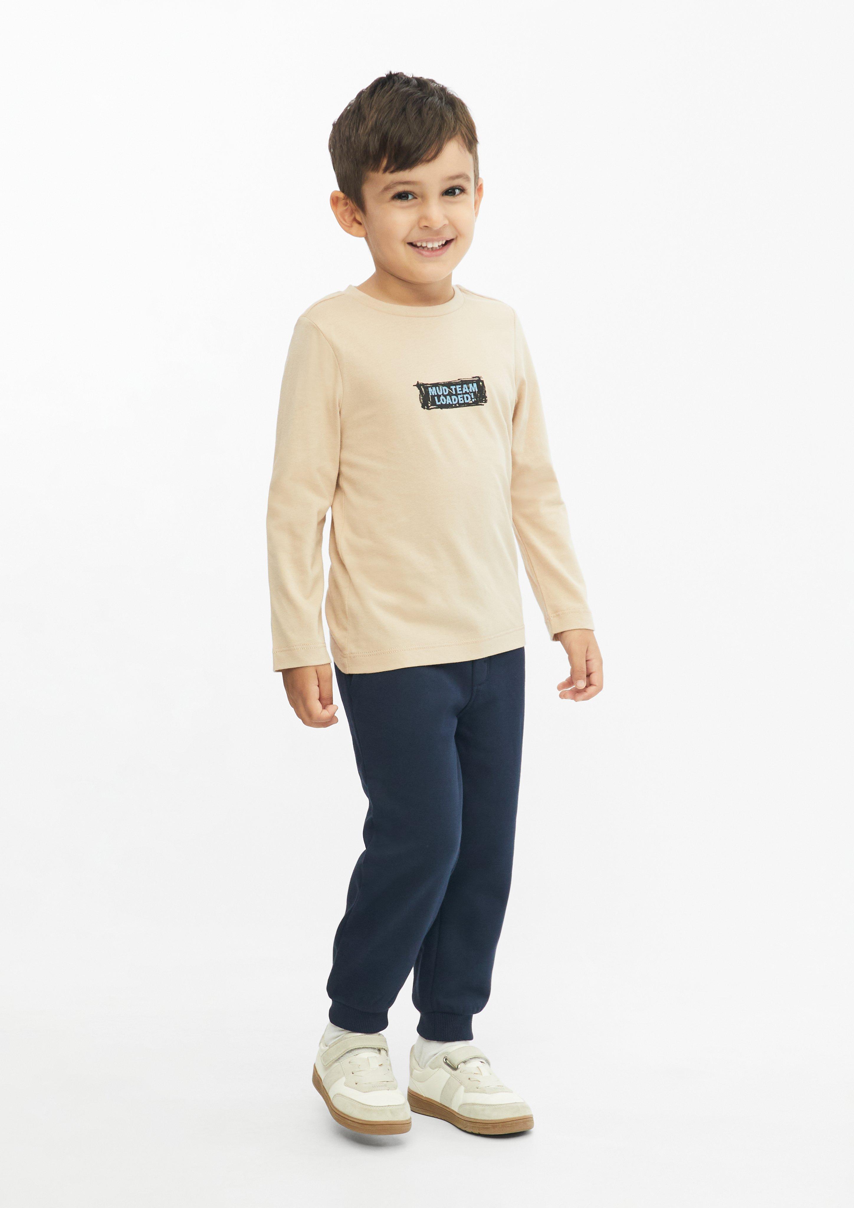 Pantalon de jogging à la coupe décontractée avec intérieur en polaire en bleu marine de s.Oliver
