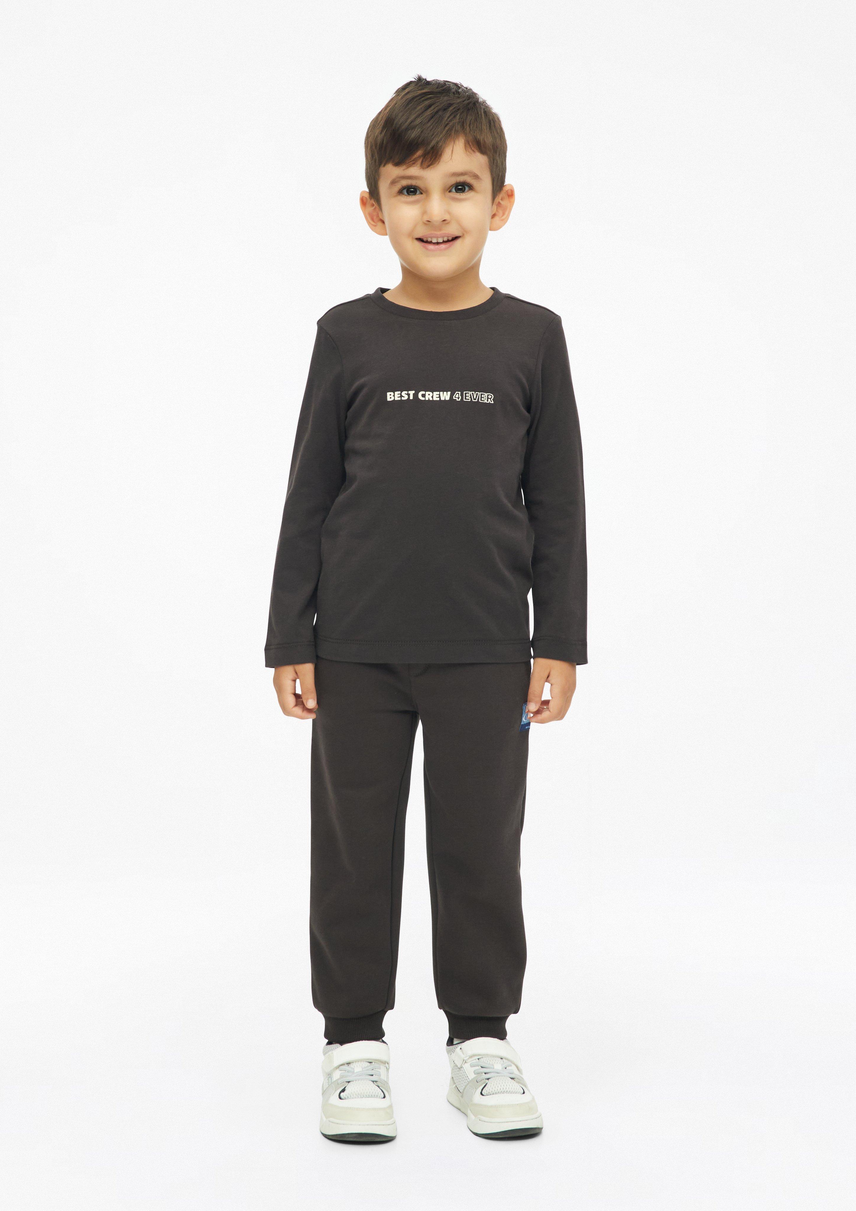 Jogginghose im Relaxed Fit mit Fleece-Innenseite in Farbe dunkelbraun von s.Oliver