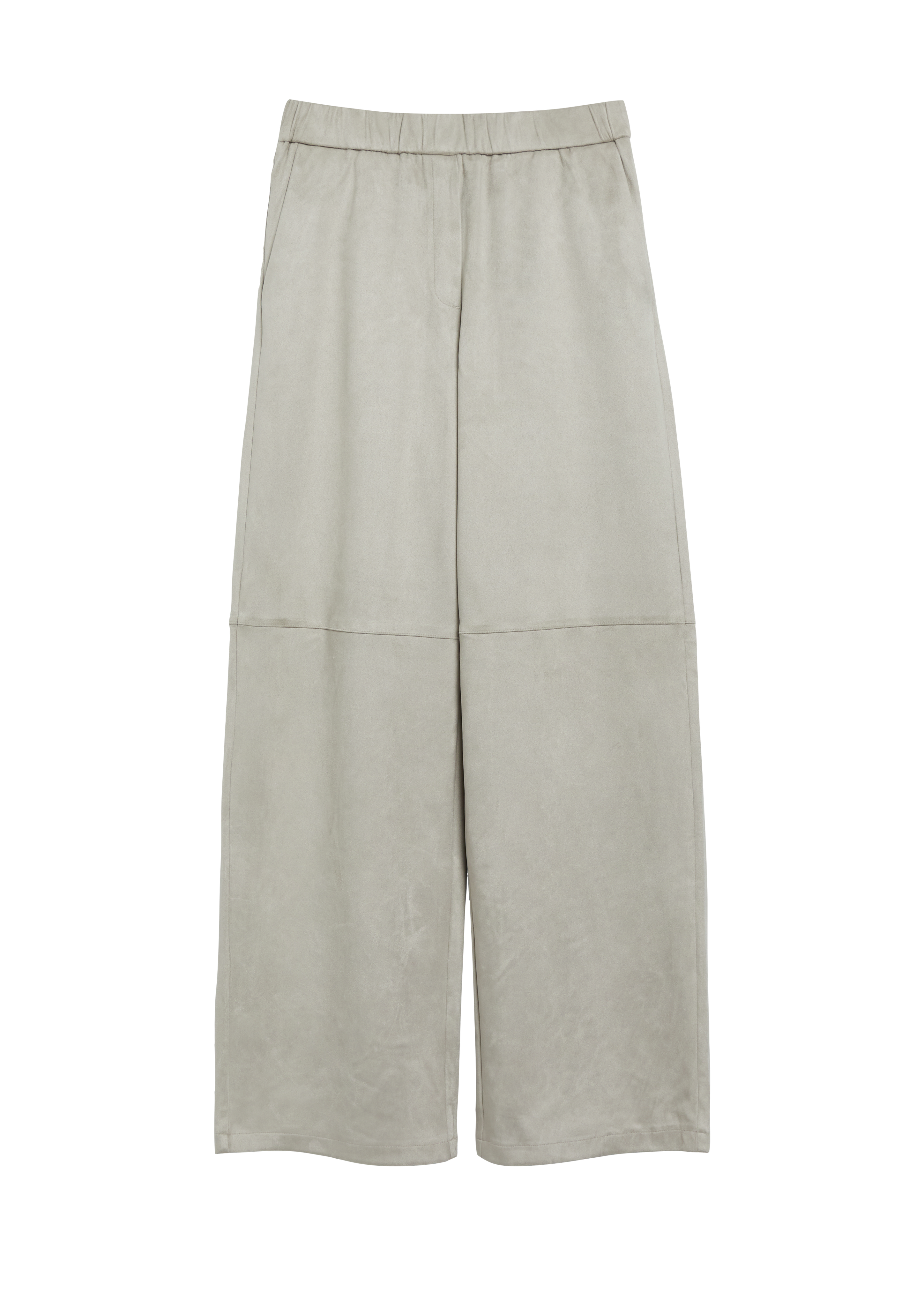 Broek met wijde pijpen in suède-look