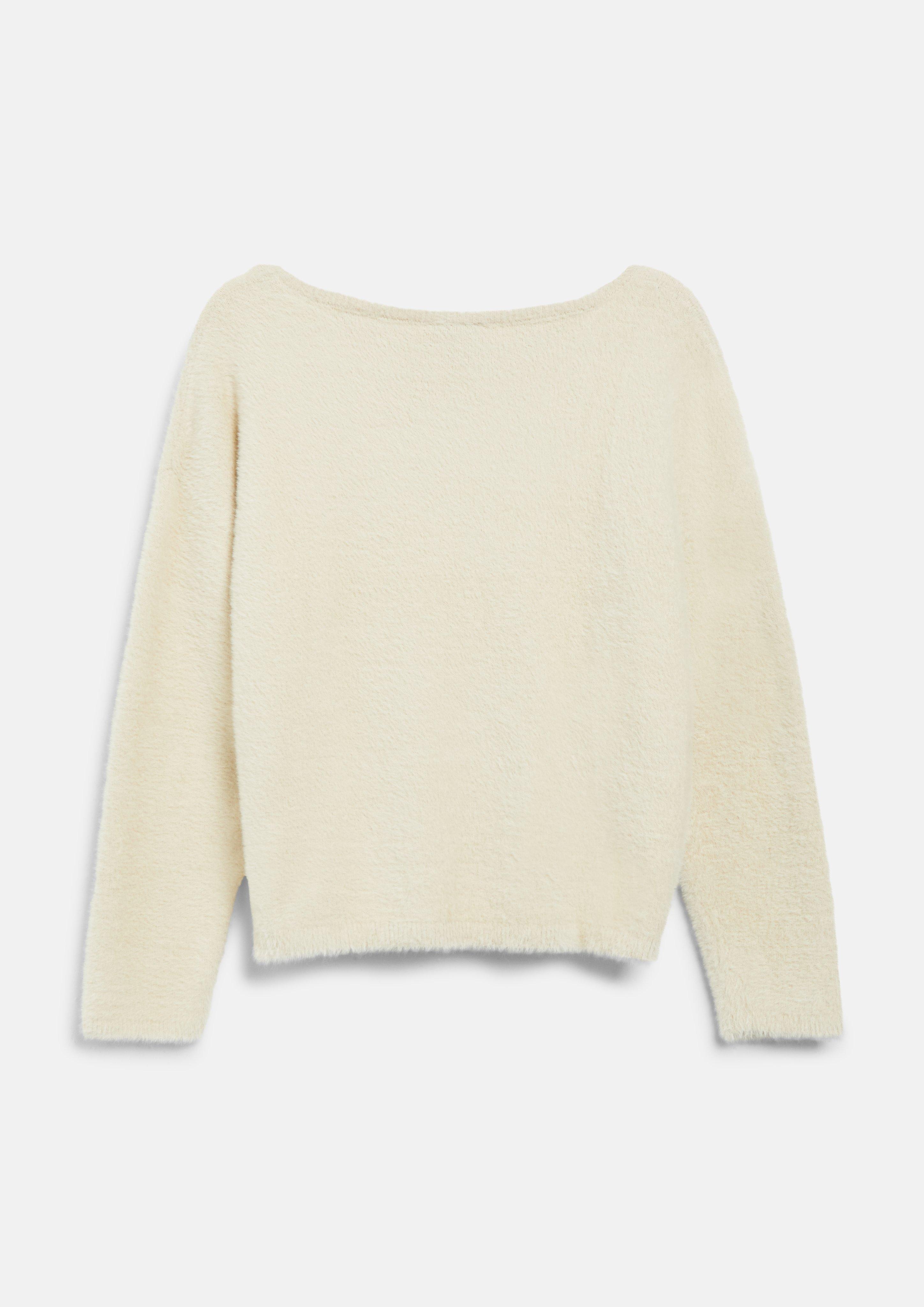 Damen Flauschiger Pullover mit U-Boot-Ausschnitt in beige von s.Oliver BLACK LABEL