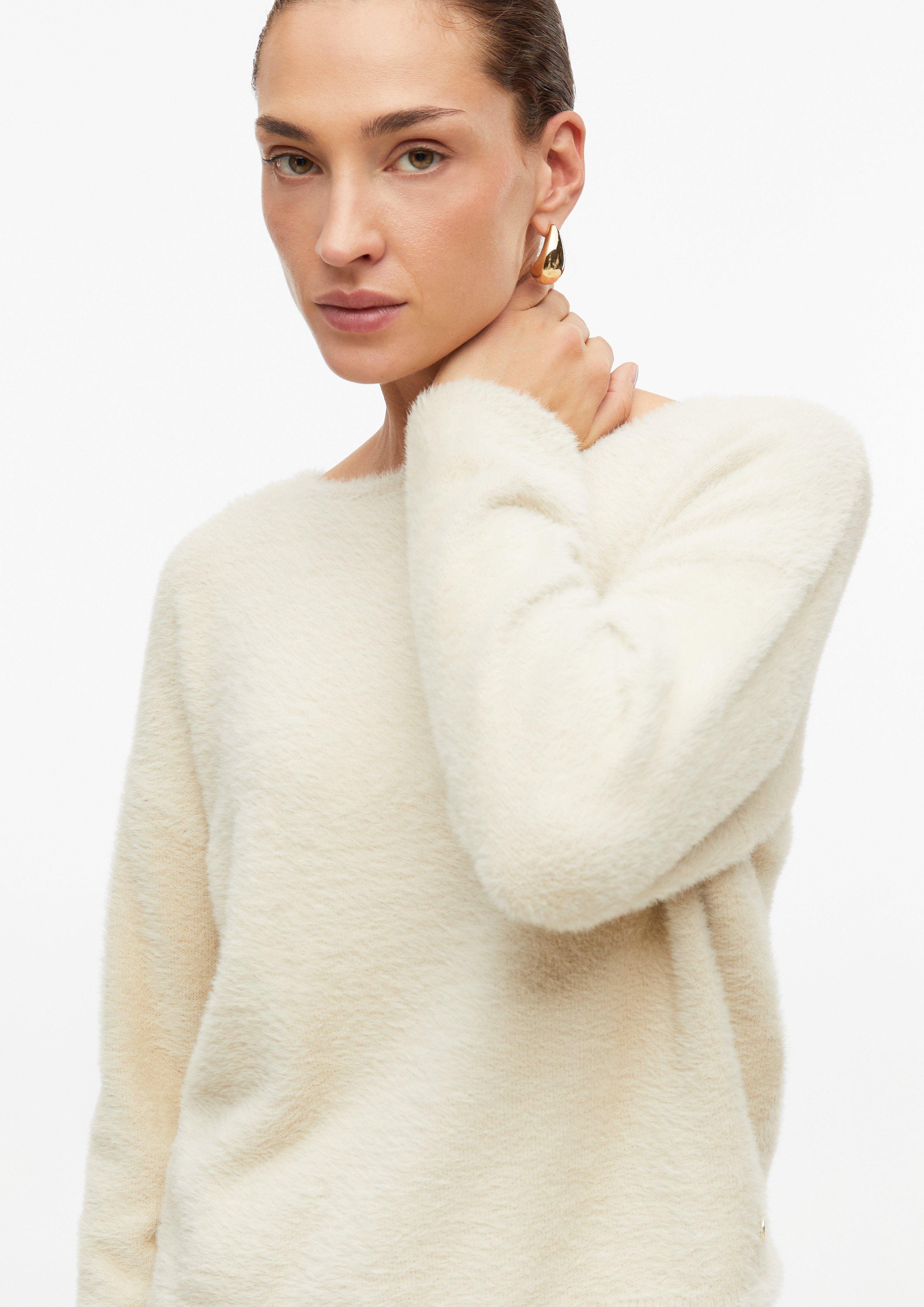 Femmes Pull douillet à encolure bateau en beige de s.Oliver BLACK LABEL