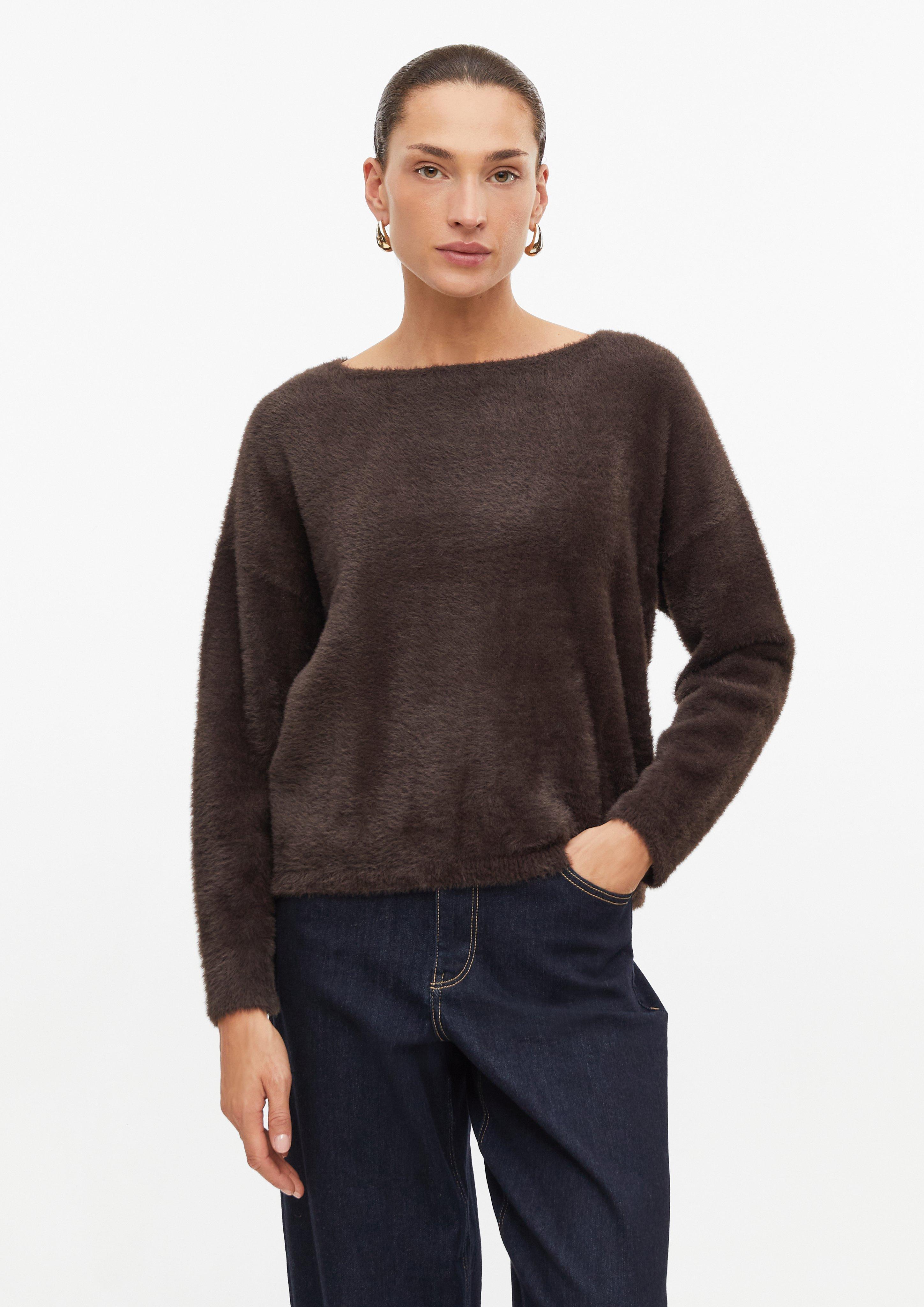 Pull douillet à encolure bateau en marron foncé de s.Oliver BLACK LABEL