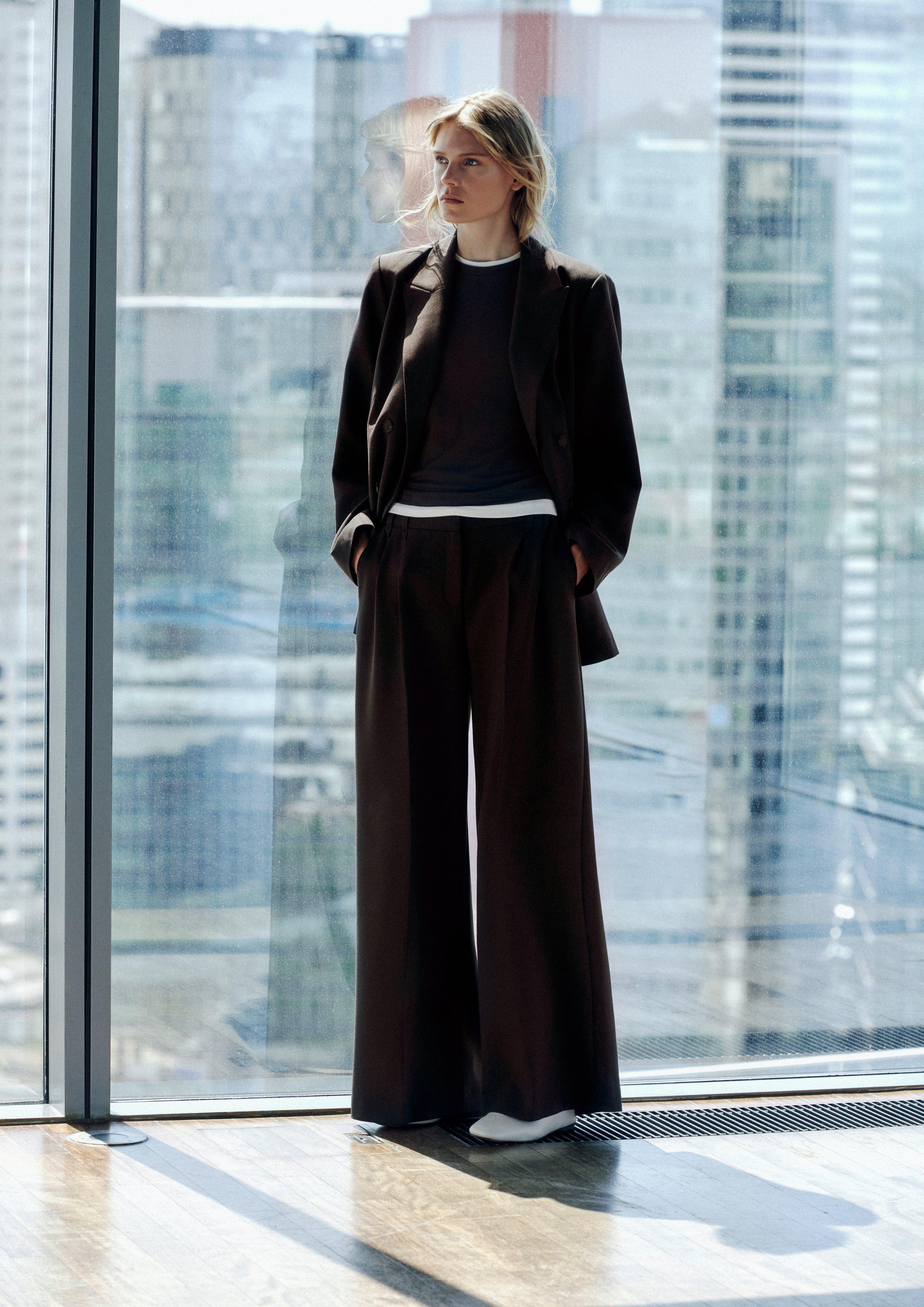 Trousers in dark brown by COMMA