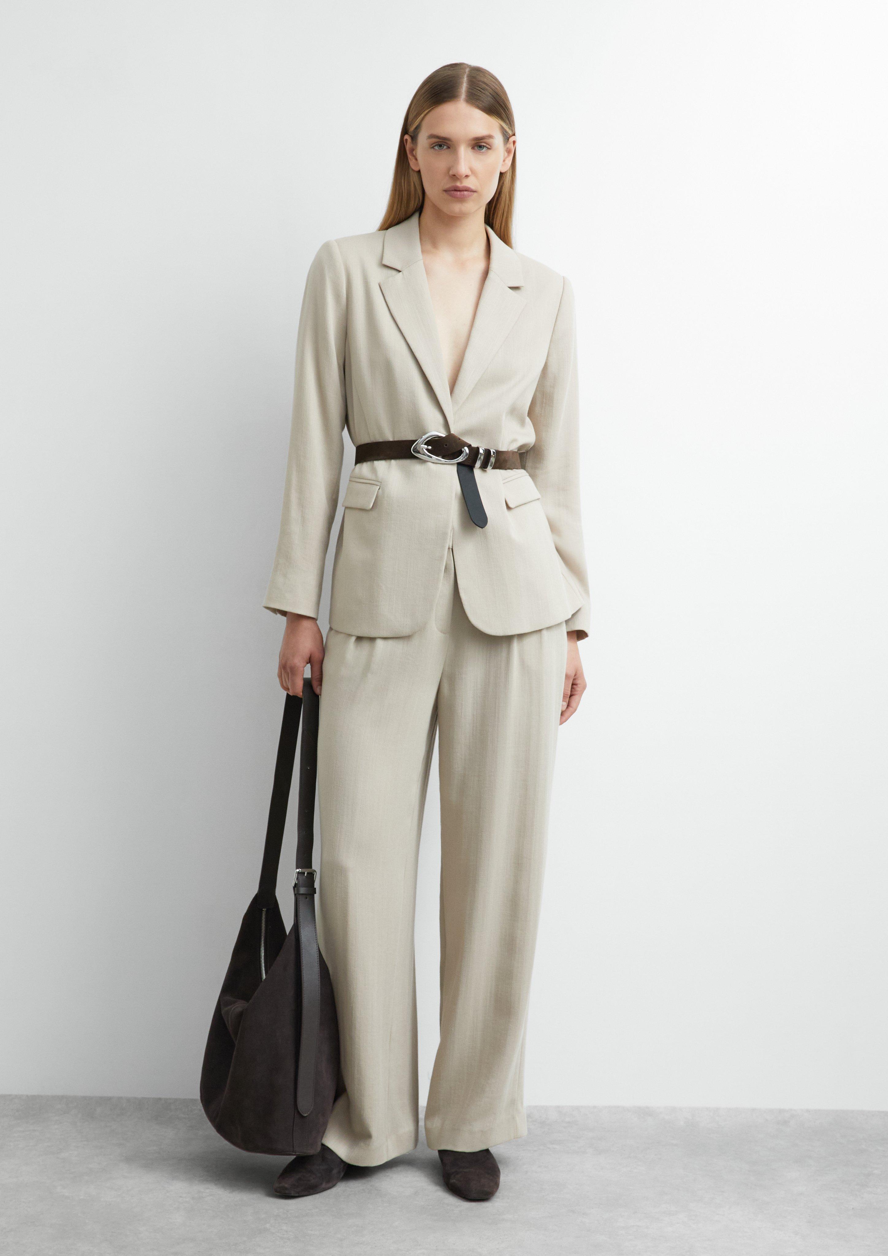 Suede belt with decorative buckle in brown by COMMA