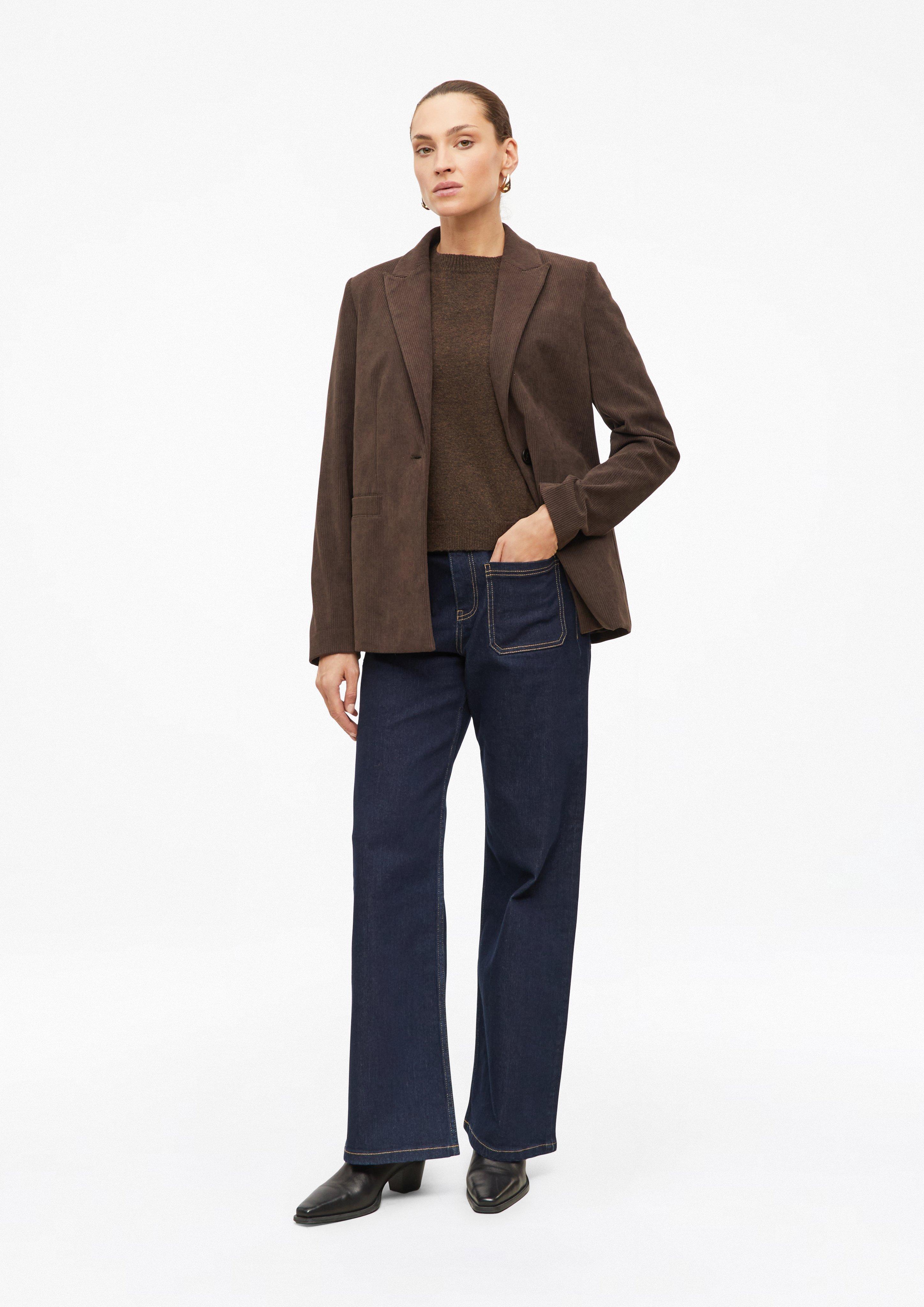 Femmes Pull à manches courtes avec bords-côtes en brun de s.Oliver BLACK LABEL