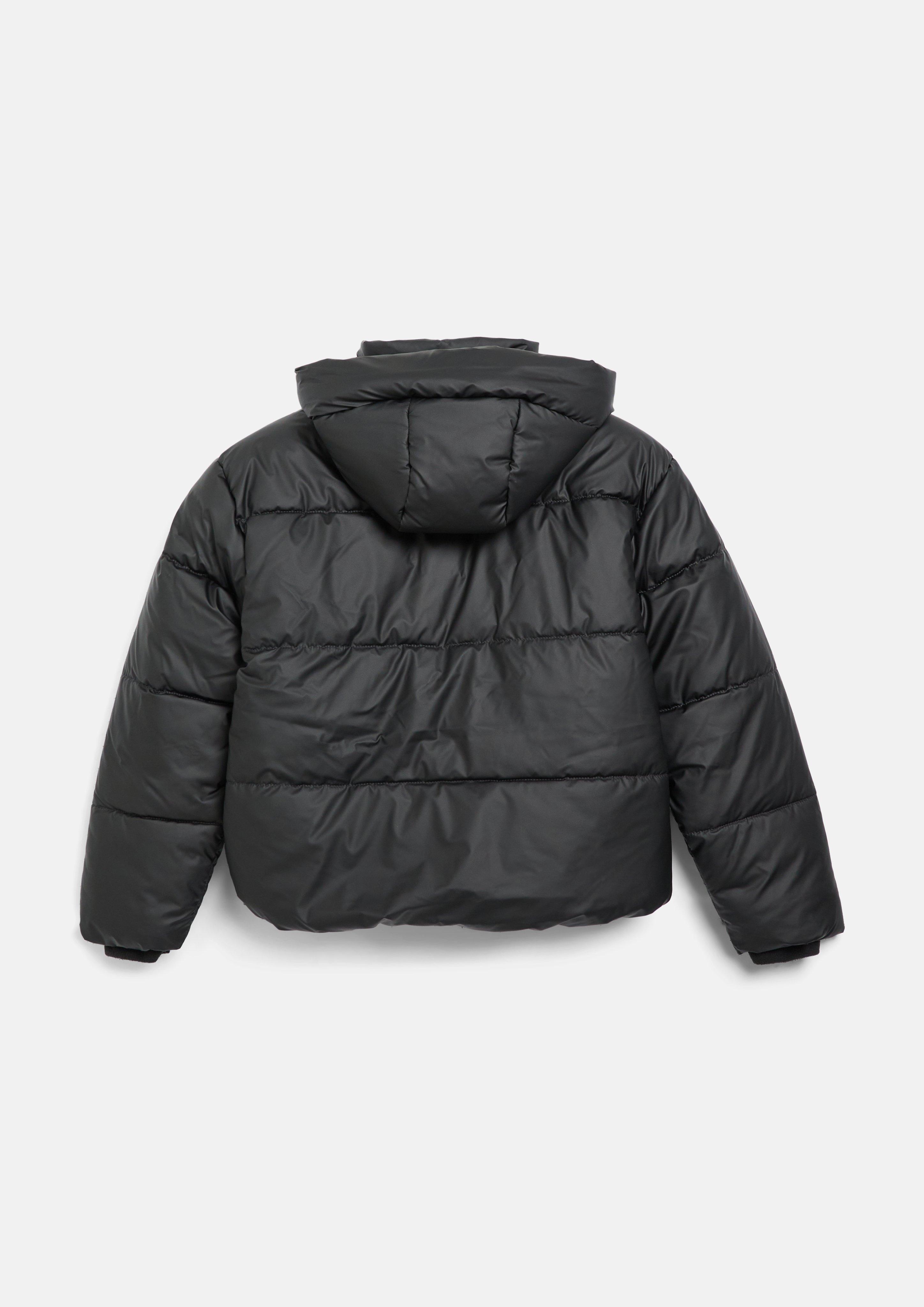 Kinder Wattierte Steppjacke mit Fleecefutter und Magnetknöpfen in schwarz von s.Oliver