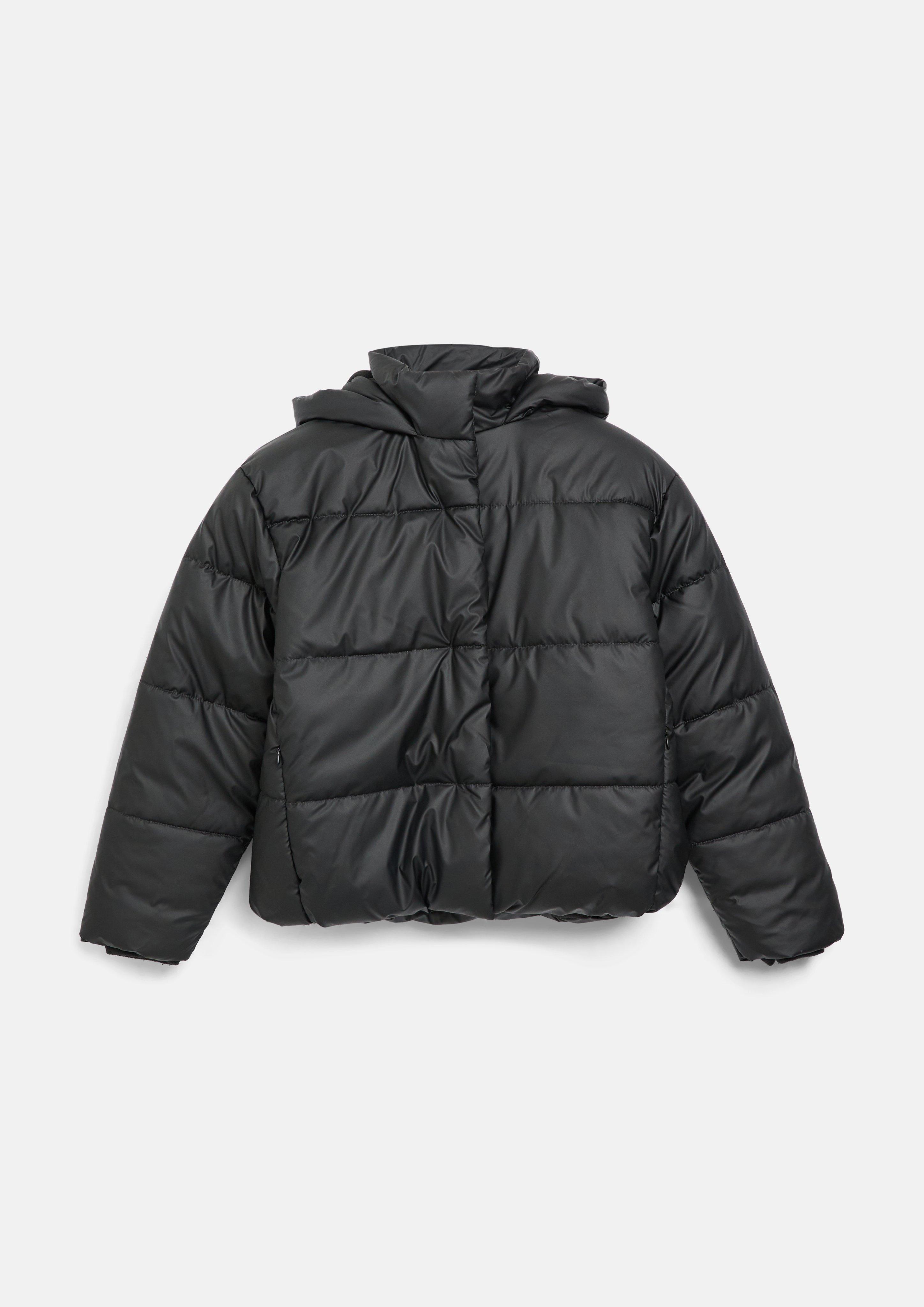 Kinder Wattierte Steppjacke mit Fleecefutter und Magnetknöpfen in schwarz von s.Oliver