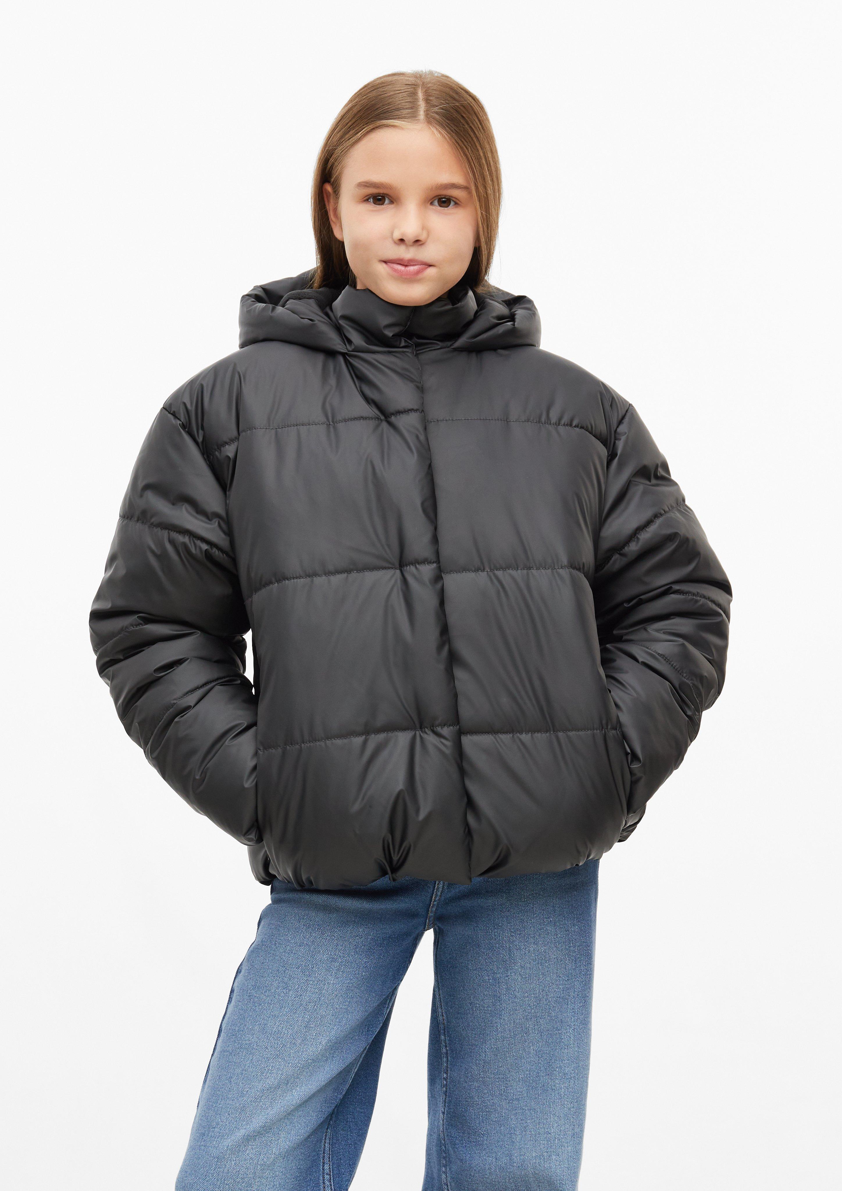 Kinder Wattierte Steppjacke mit Fleecefutter und Magnetknöpfen in schwarz von s.Oliver