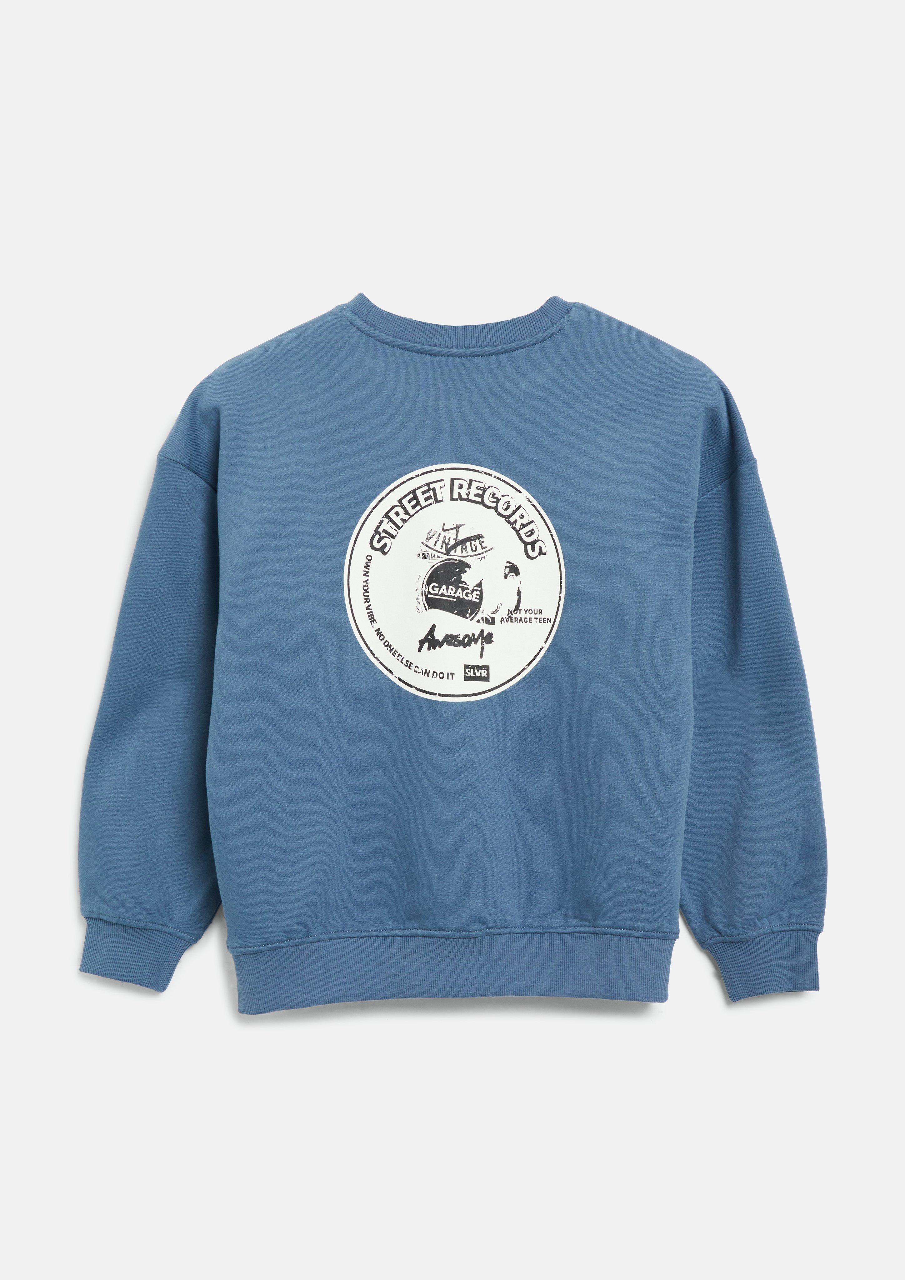 Junior Knus oversized sweatshirt met print in blauw van s.Oliver