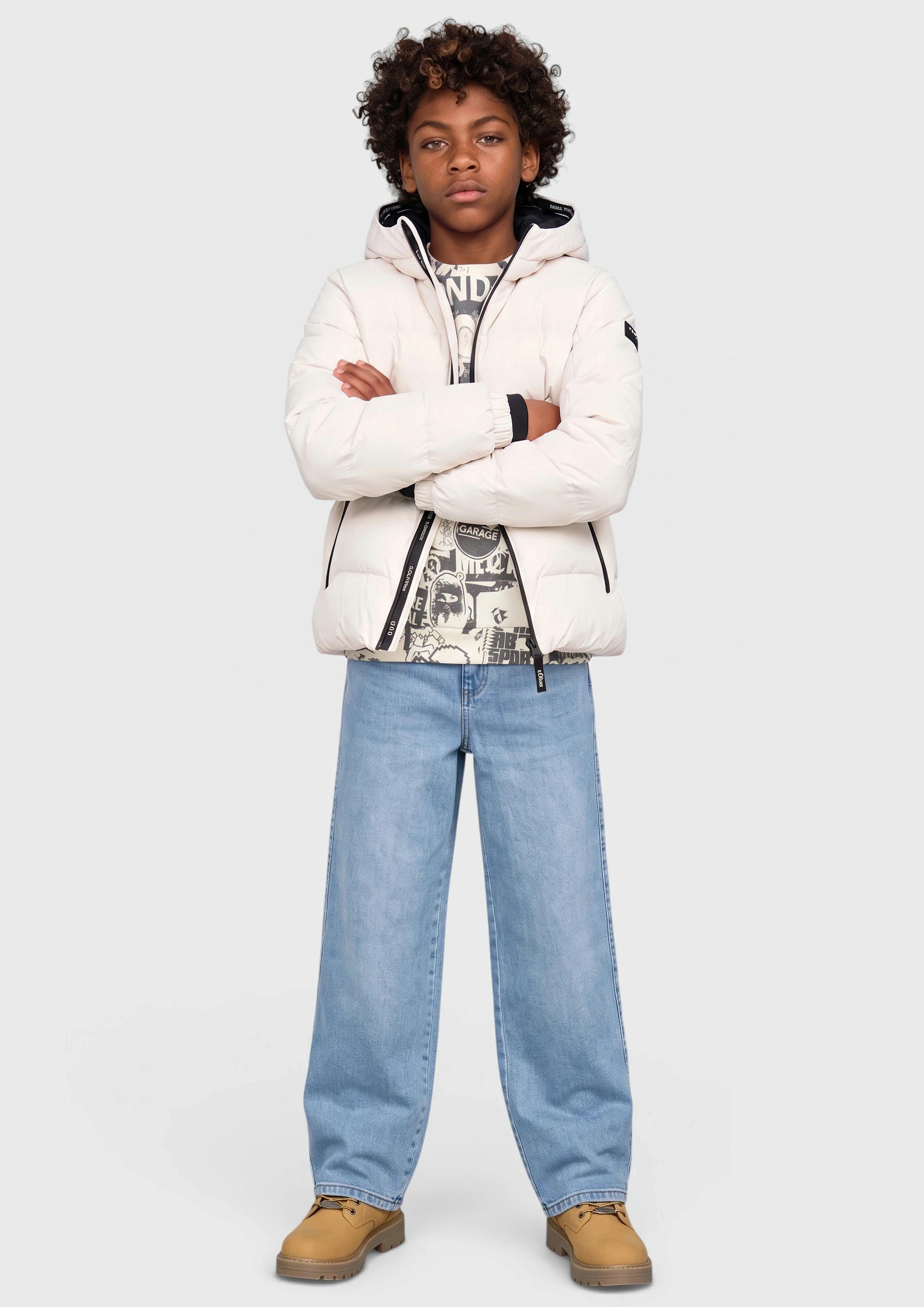 Kinder Sweatshirt mit All-over-Print in beige von s.Oliver