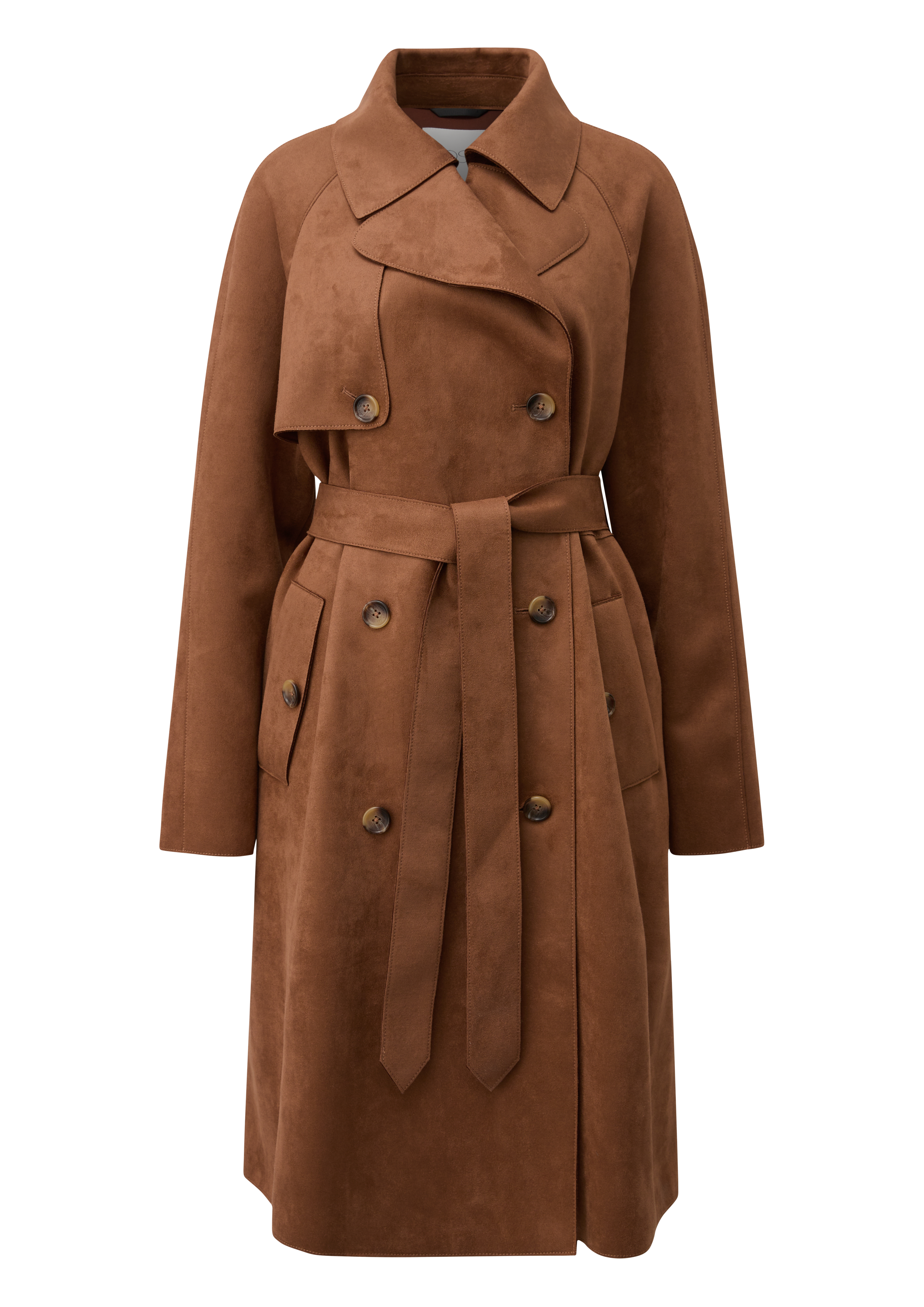 Trenchcoat met suède-look
