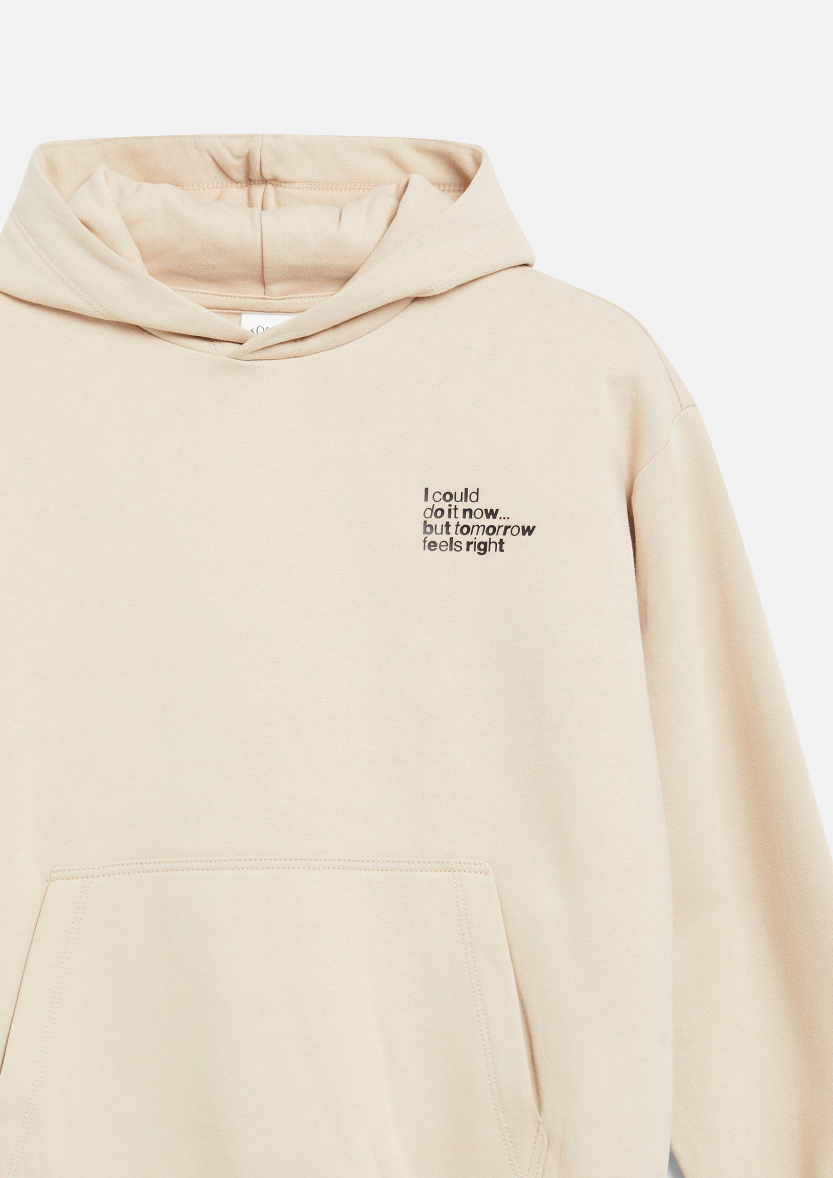 Kinder Kuscheliger Oversize-Hoodie mit Print-Detail in beige von s.Oliver
