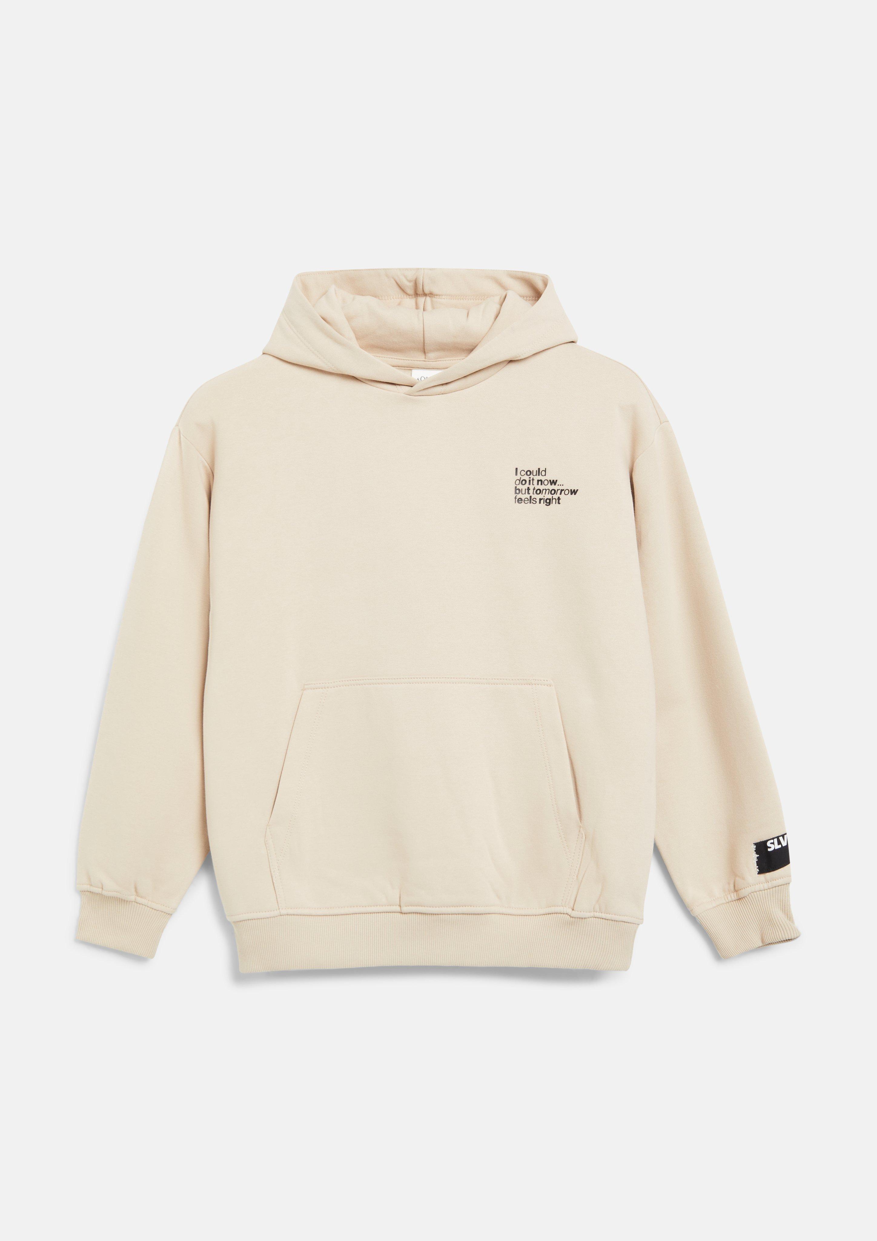 Junior Sweat à capuche oversize douillet avec imprimé en beige de s.Oliver