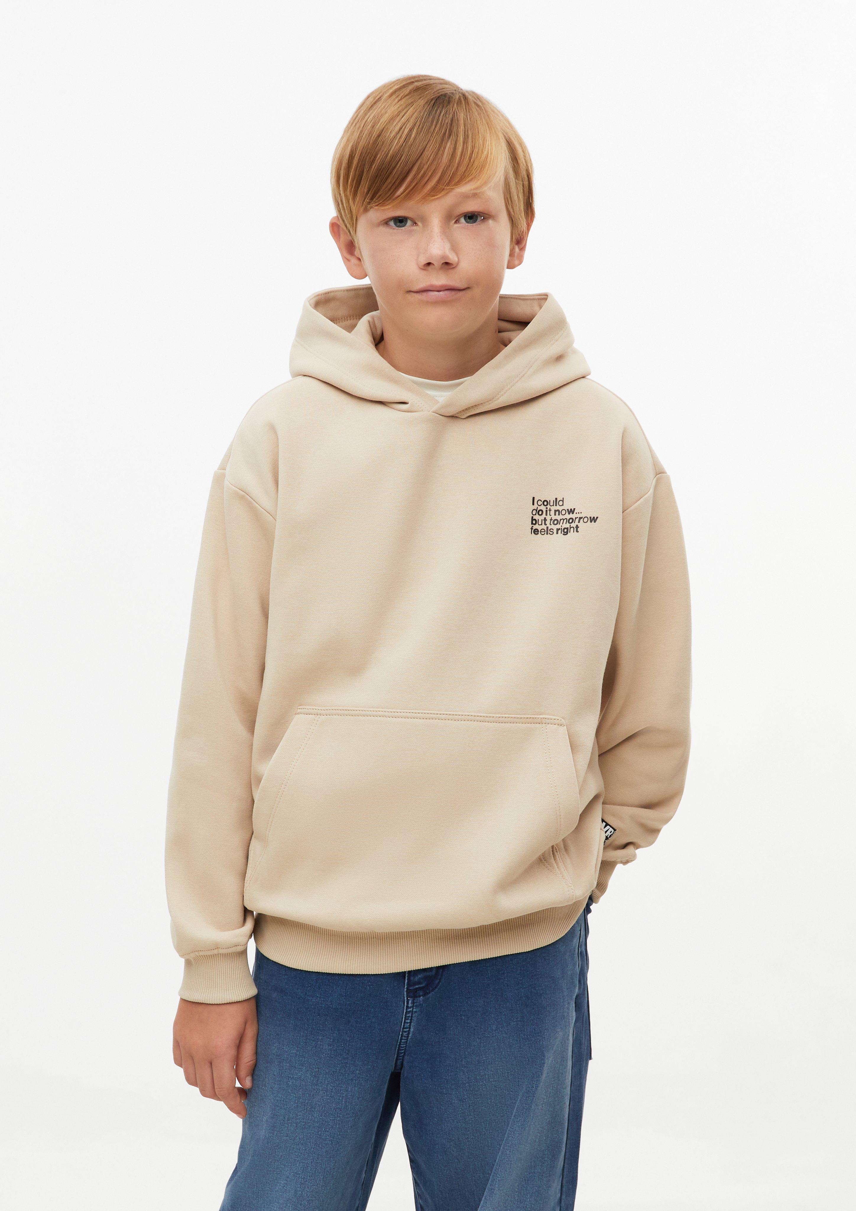 Junior Sweat à capuche oversize douillet avec imprimé en beige de s.Oliver