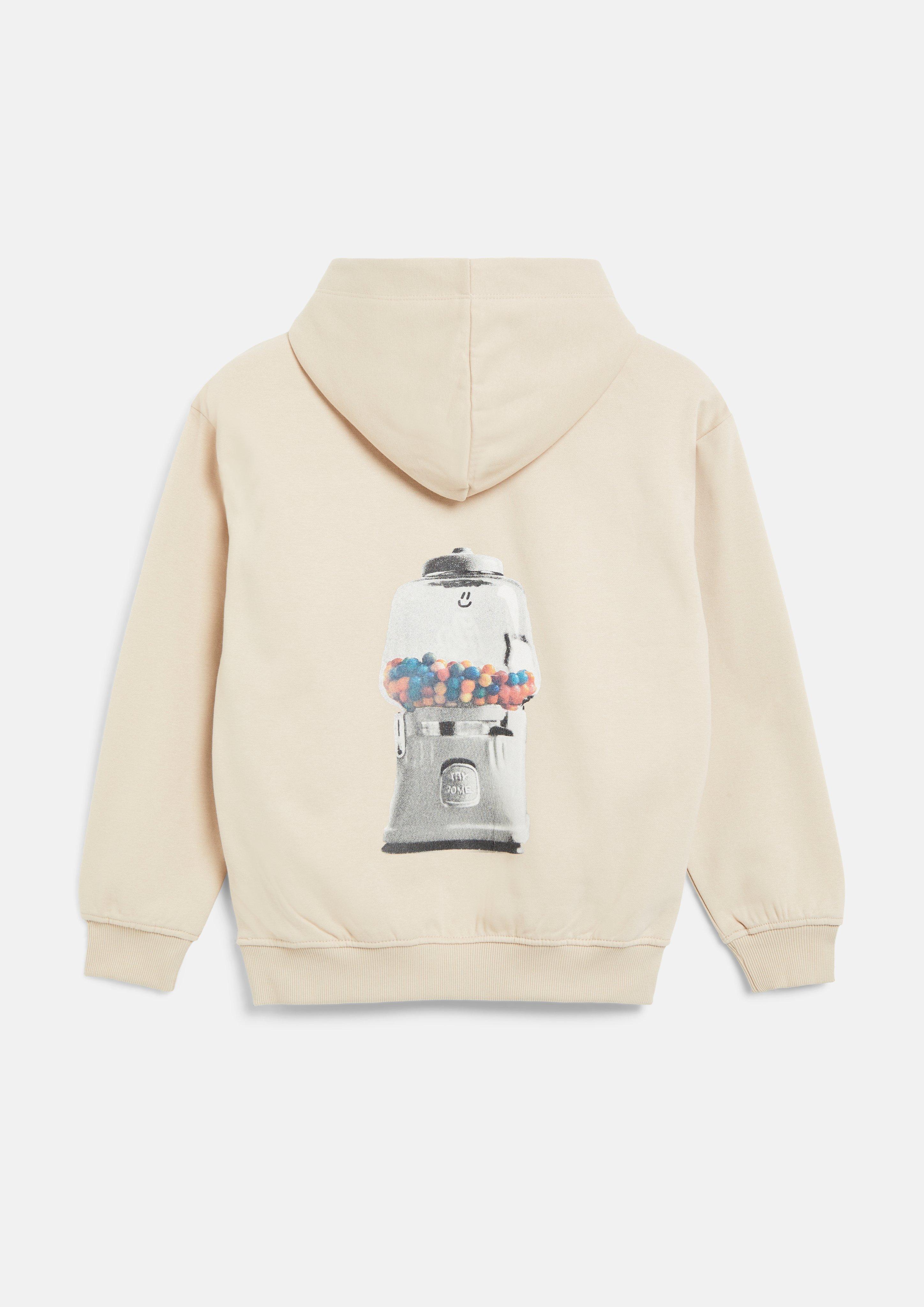 Junior Sweat à capuche oversize douillet avec imprimé en beige de s.Oliver