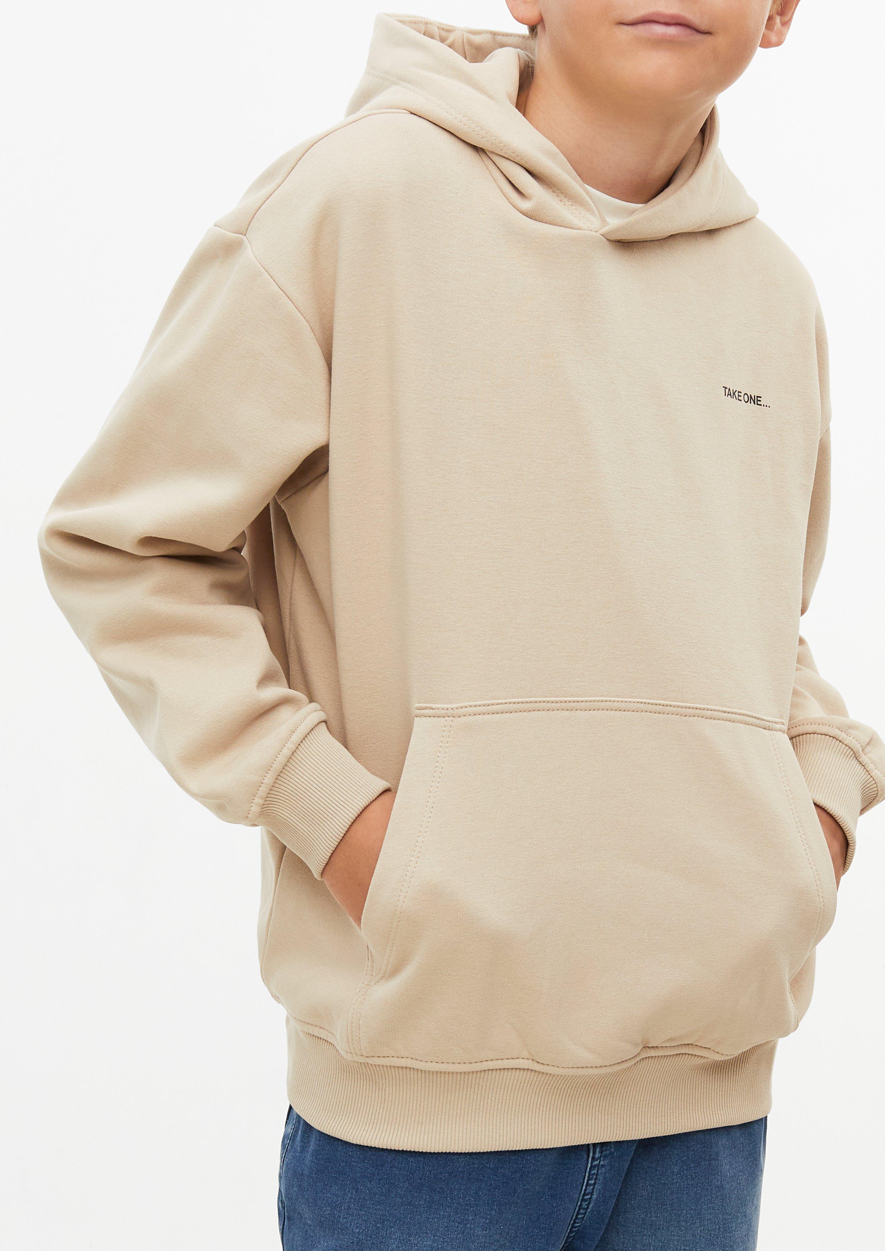 Junior Sweat à capuche oversize douillet avec imprimé en beige de s.Oliver