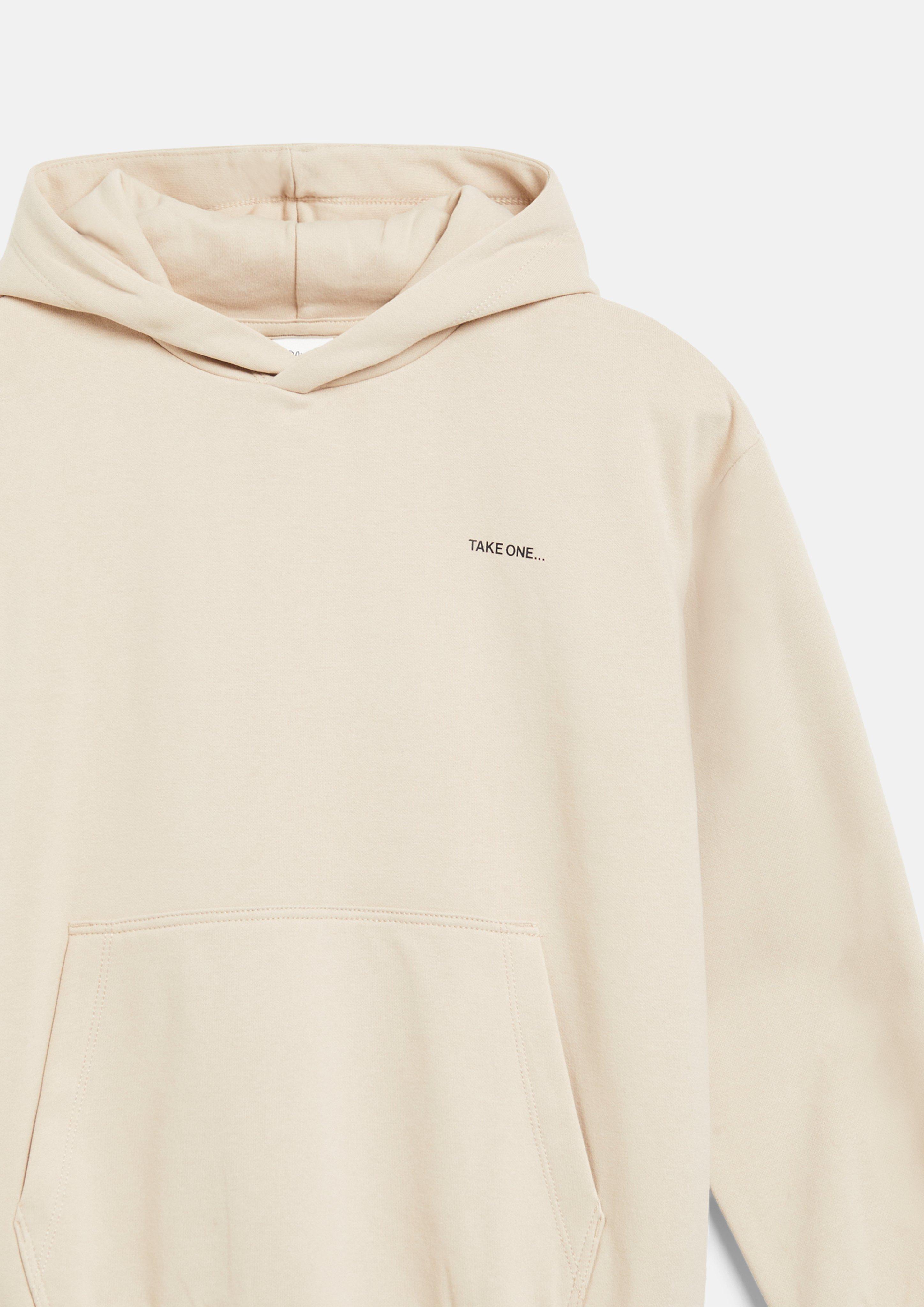 Kids Cozy oversized hoodie with printed details in beige by s.Oliver