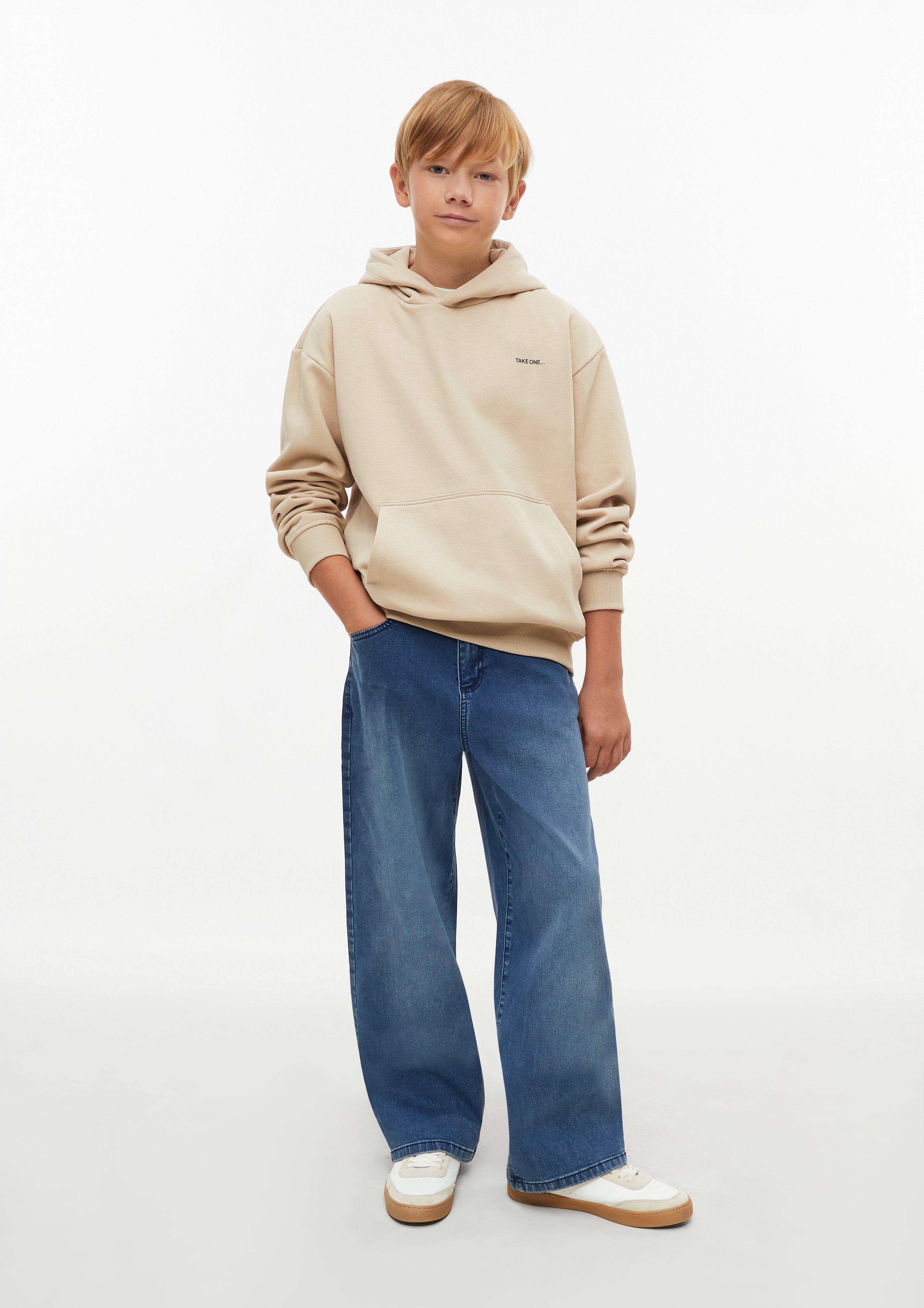 Junior Sweat à capuche oversize douillet avec imprimé en beige de s.Oliver
