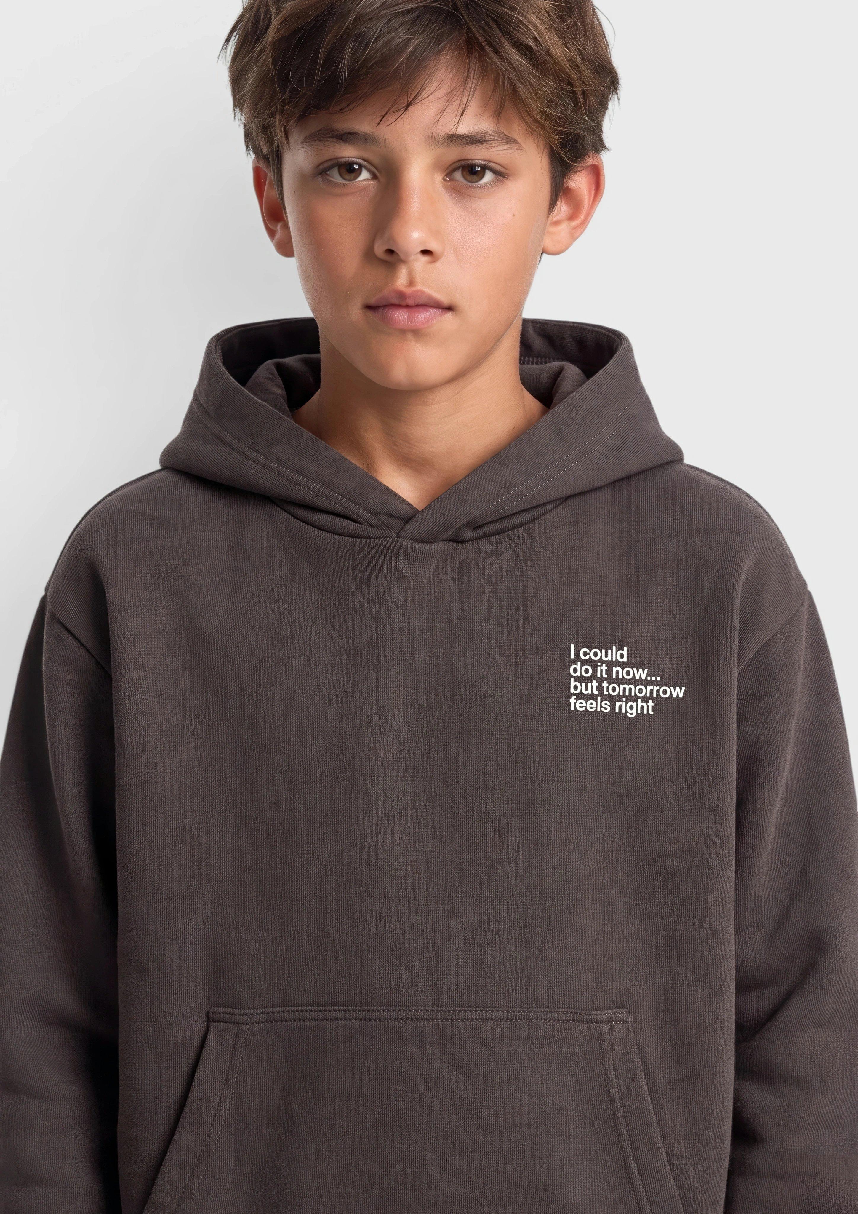 Kinder Kuscheliger Oversize-Hoodie mit Print-Detail in braun von s.Oliver