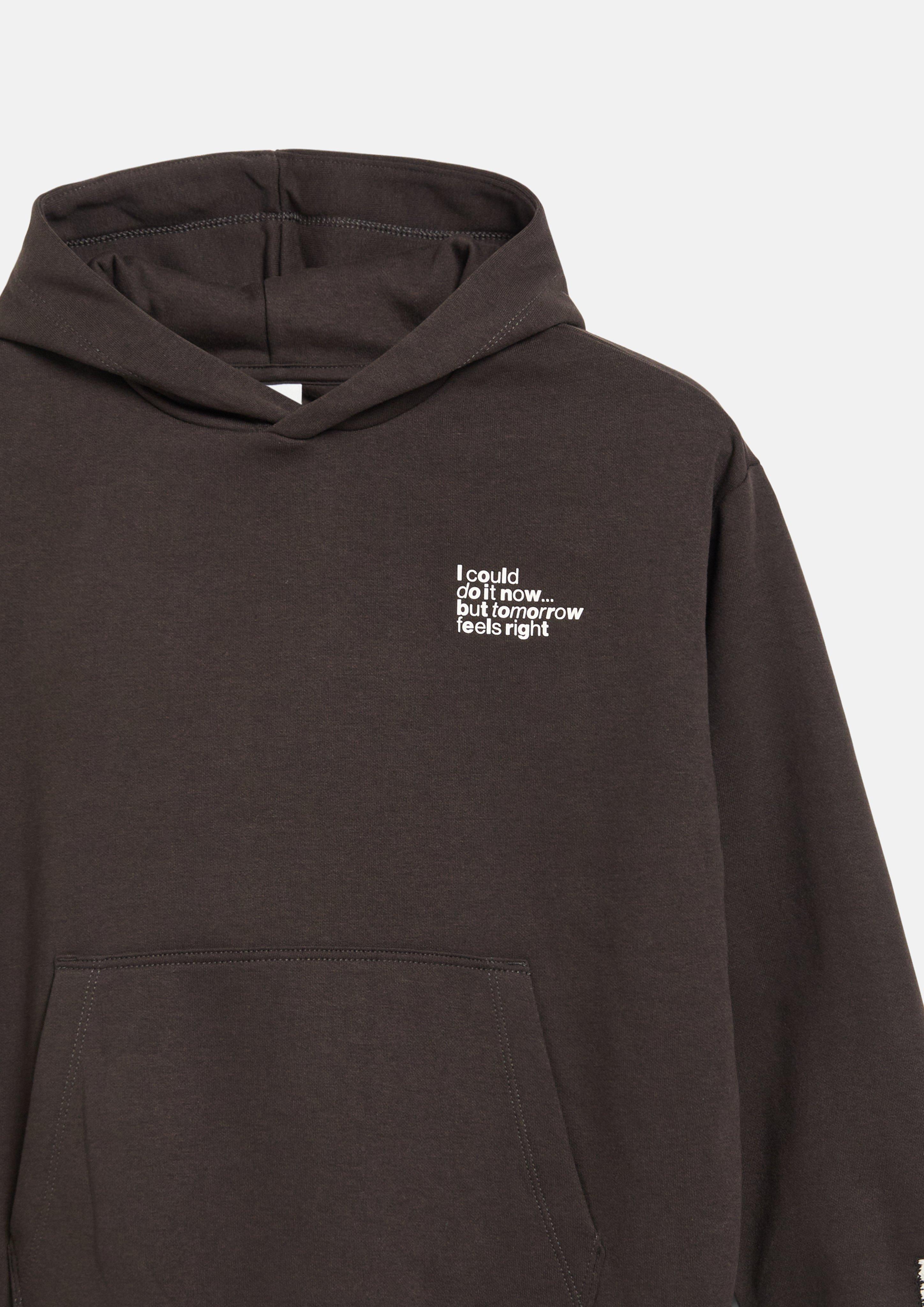 Kinder Kuscheliger Oversize-Hoodie mit Print-Detail in braun von s.Oliver