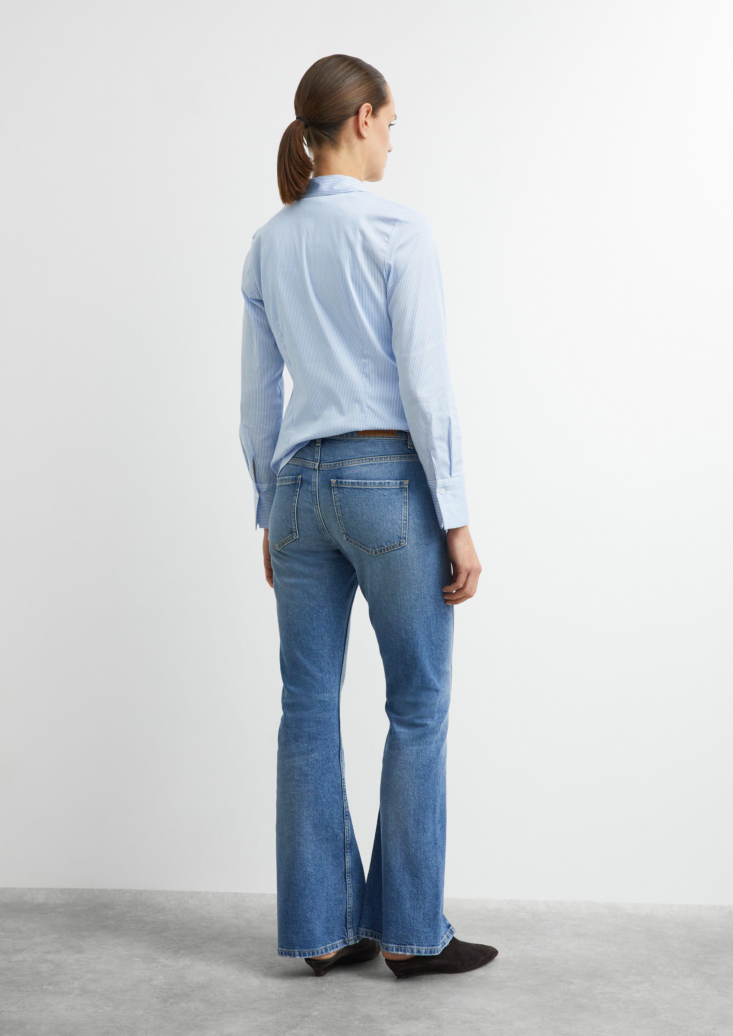 EMMA - Flared Leg Jeans mit Schlitz in blau von COMMA