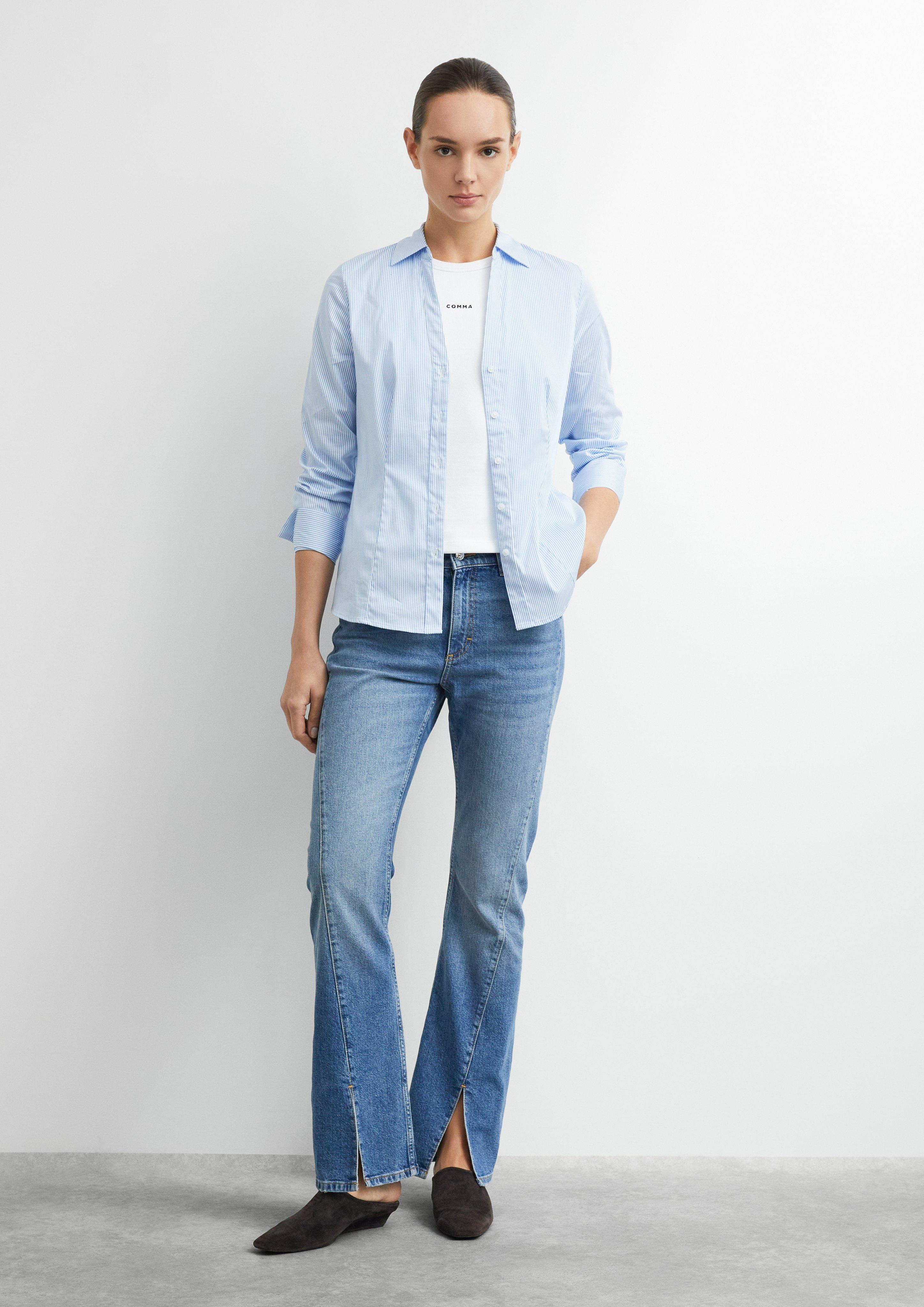 EMMA - Flared Leg Jeans mit Schlitz in blau von COMMA