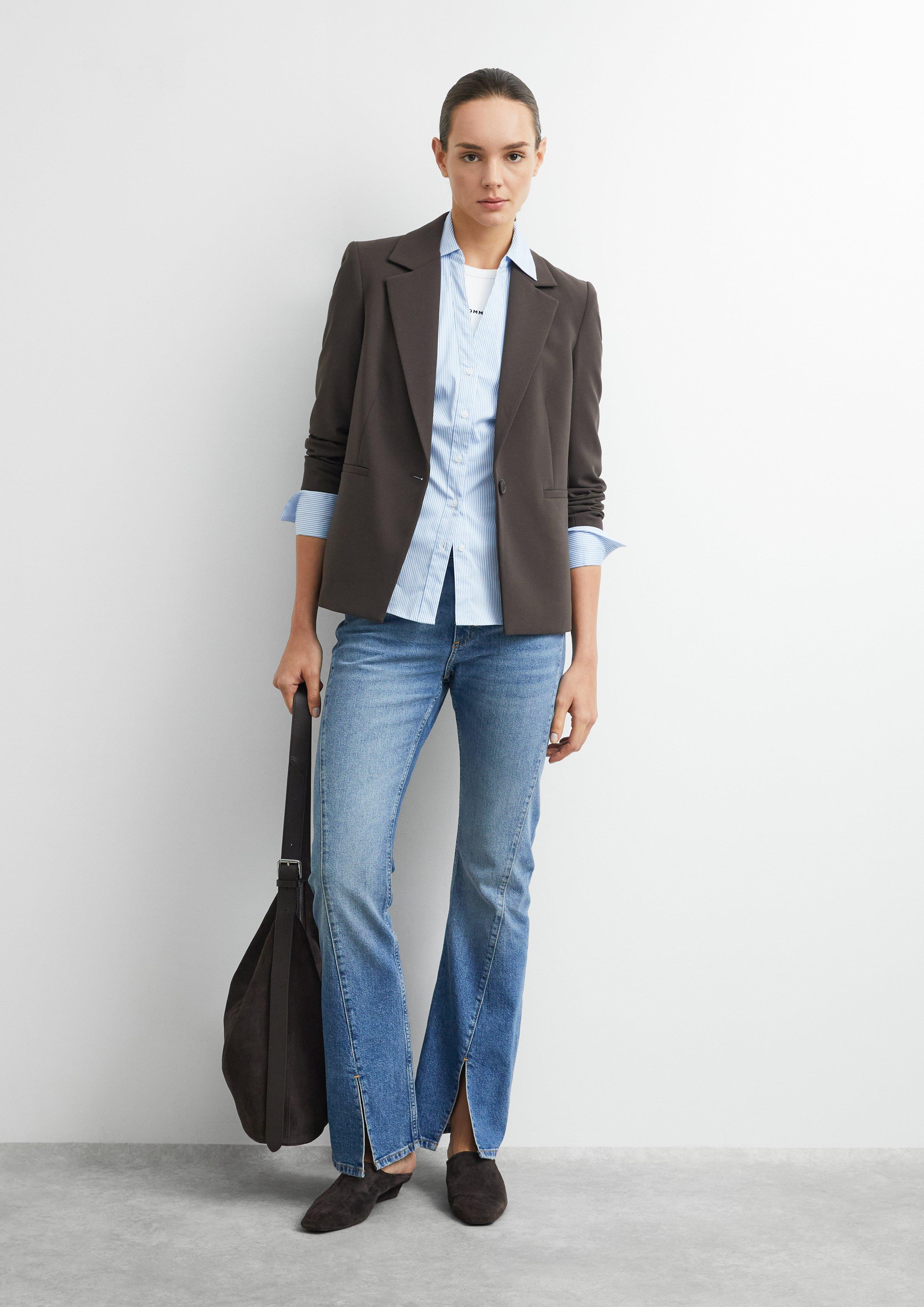 EMMA - Flared Leg Jeans mit Schlitz in blau von COMMA