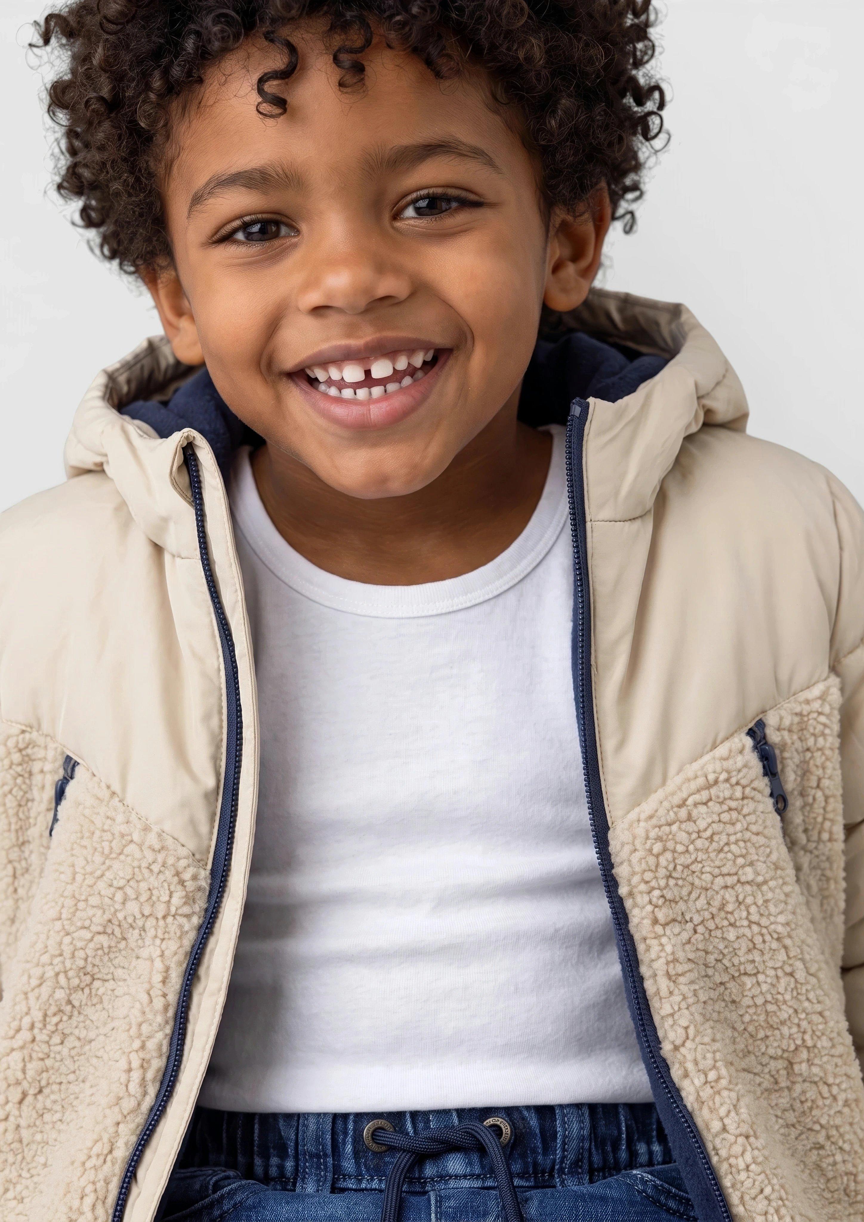 Kids Winter jacket with teddy plush and fleece lining in beige by s.Oliver