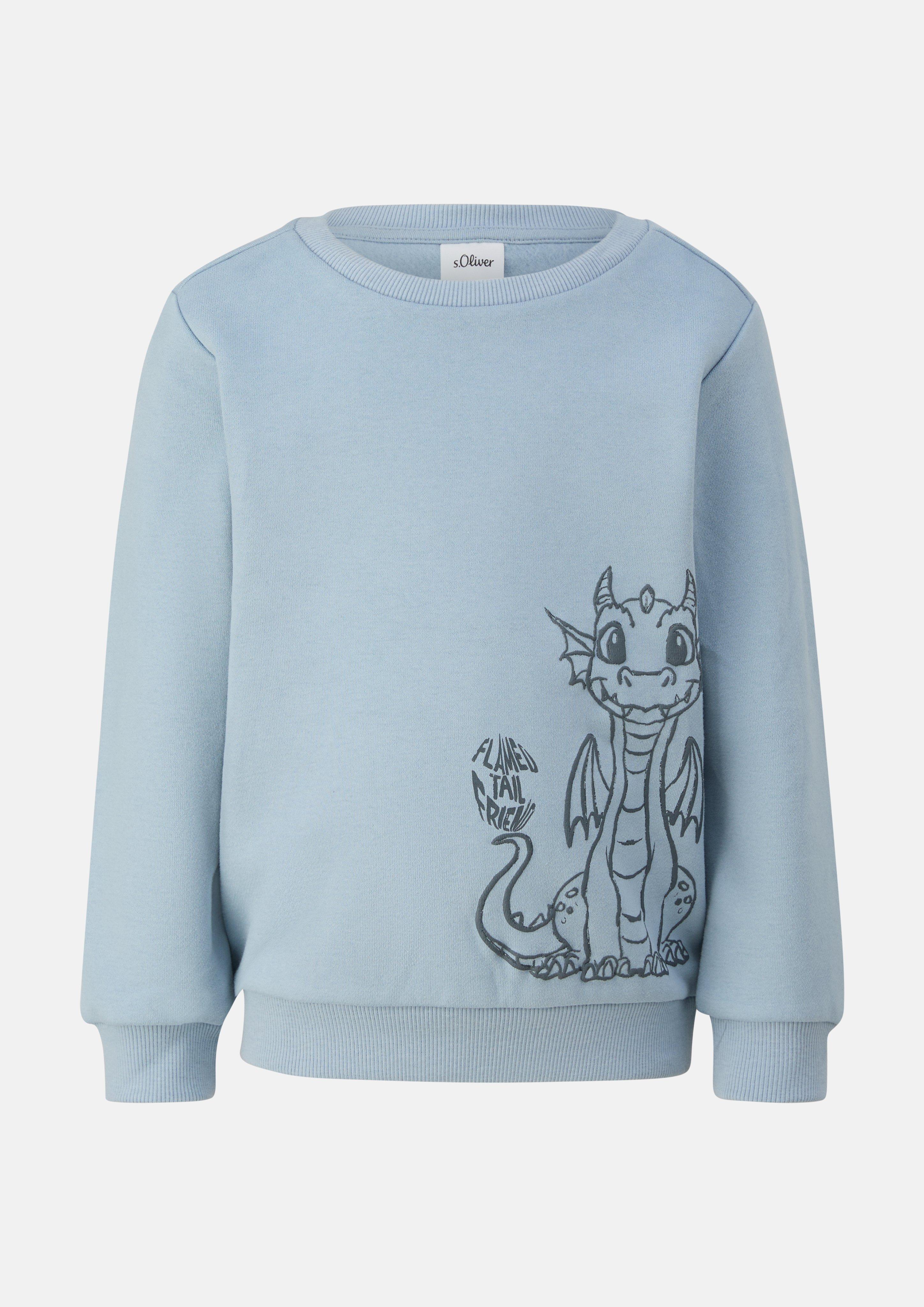 Kuscheliges Sweatshirt mit Frontprint in Farbe hellblau von s.Oliver