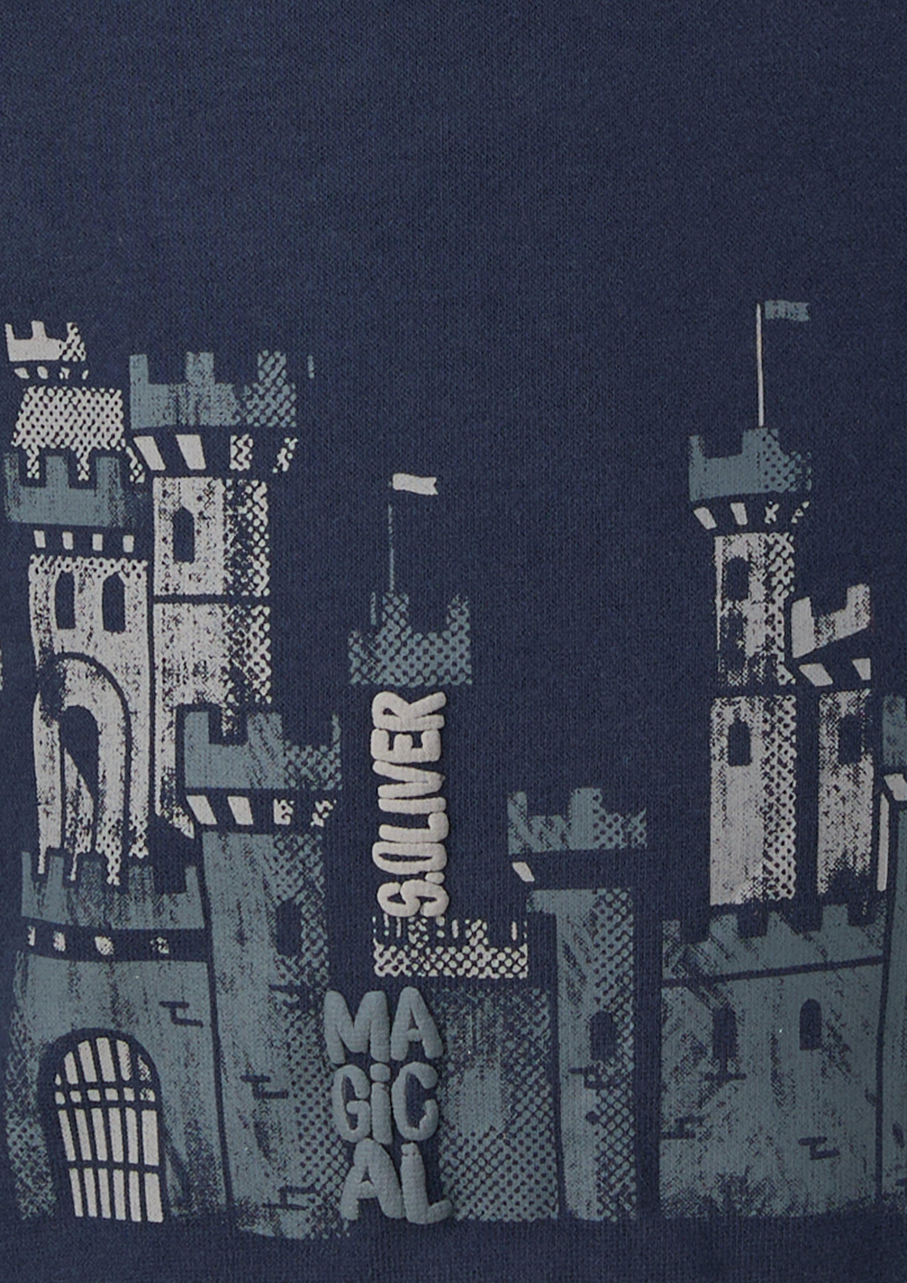 Kinder Kuscheliges Sweatshirt mit Frontprint in blau von s.Oliver