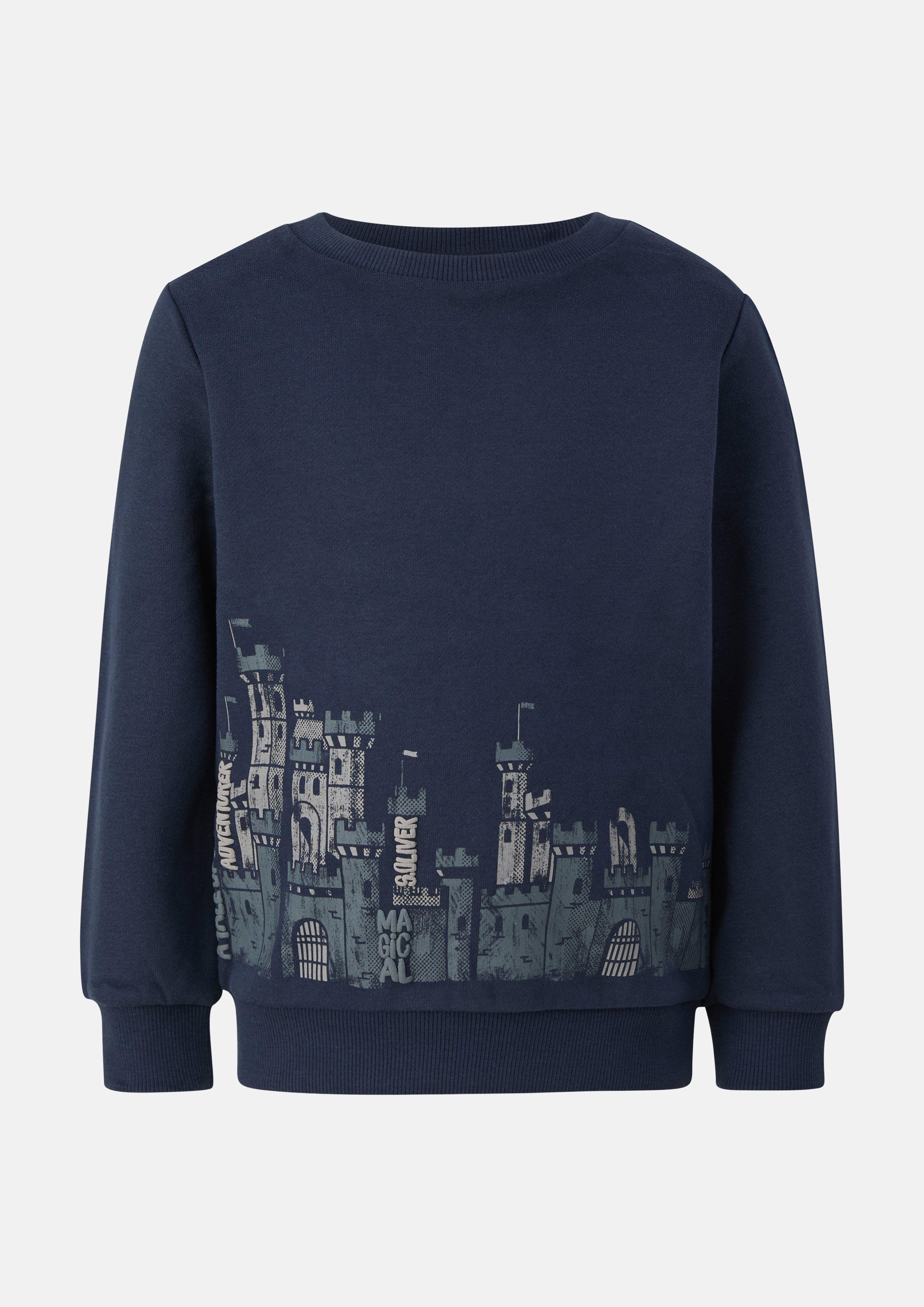 Kinder Kuscheliges Sweatshirt mit Frontprint in blau von s.Oliver