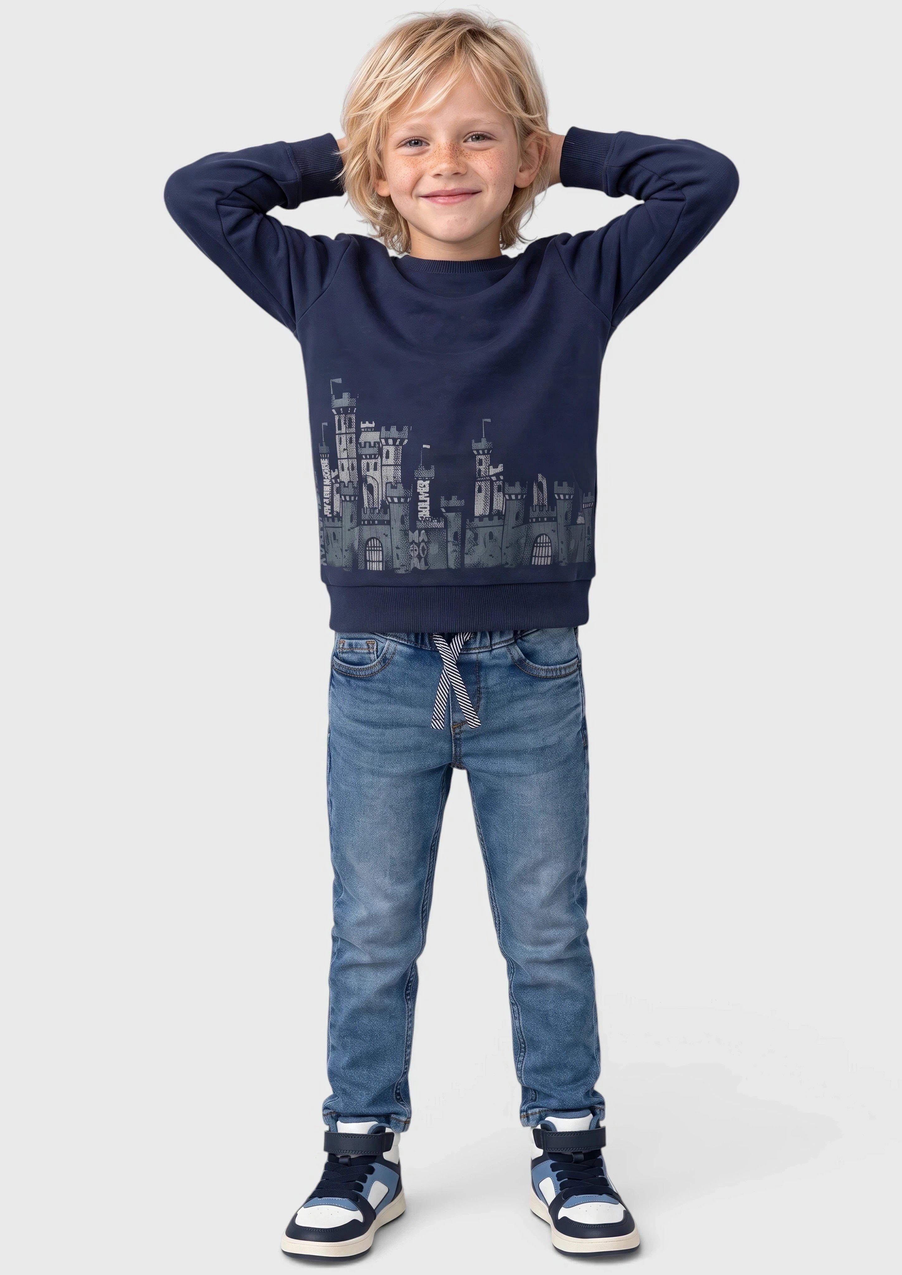 Kinder Kuscheliges Sweatshirt mit Frontprint in blau von s.Oliver