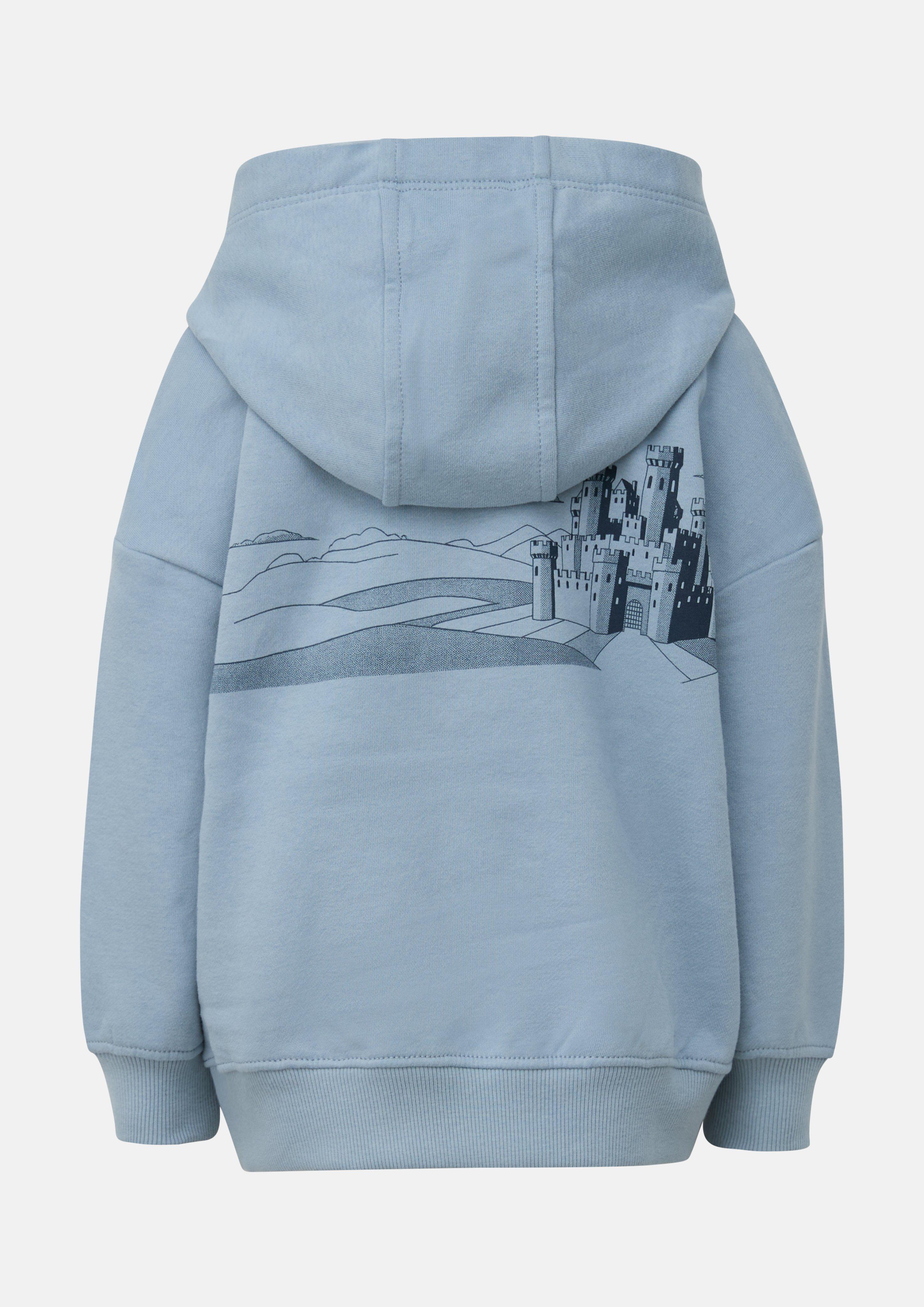 Kinder Kuscheliger Oversize Hoodie mit Printdetails in blau von s.Oliver
