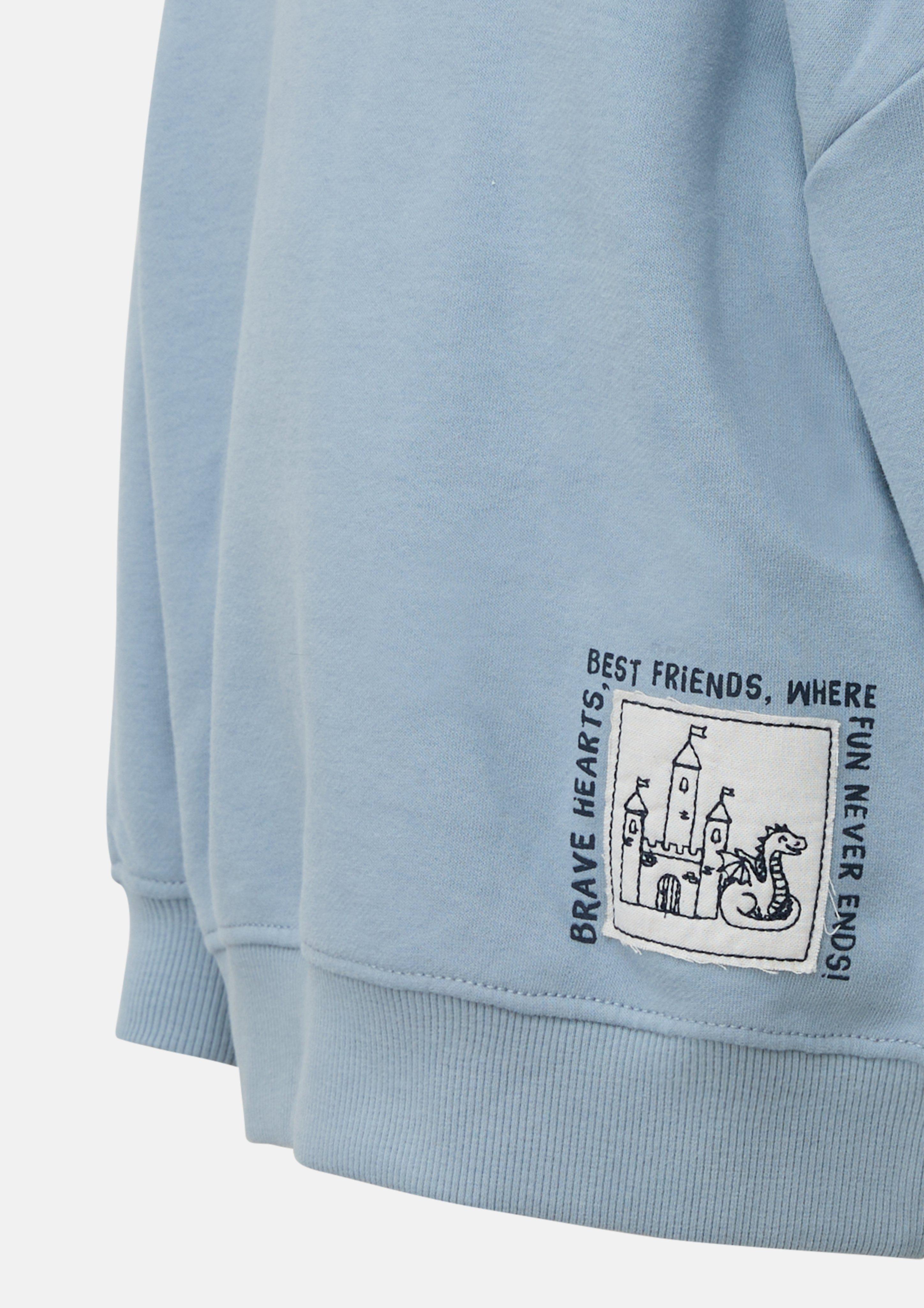 Kinder Kuscheliger Oversize Hoodie mit Printdetails in blau von s.Oliver