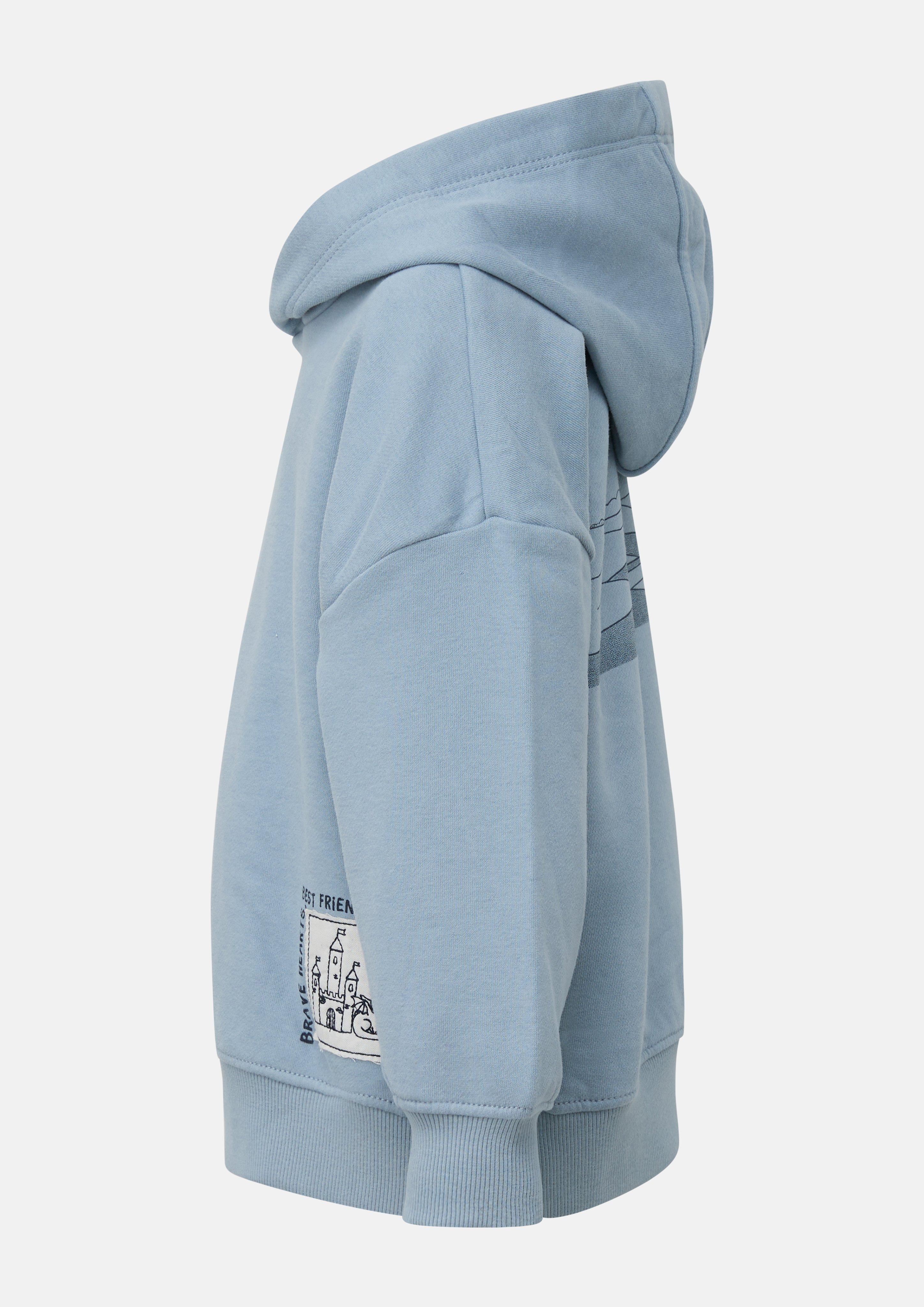 Kinder Kuscheliger Oversize Hoodie mit Printdetails in blau von s.Oliver