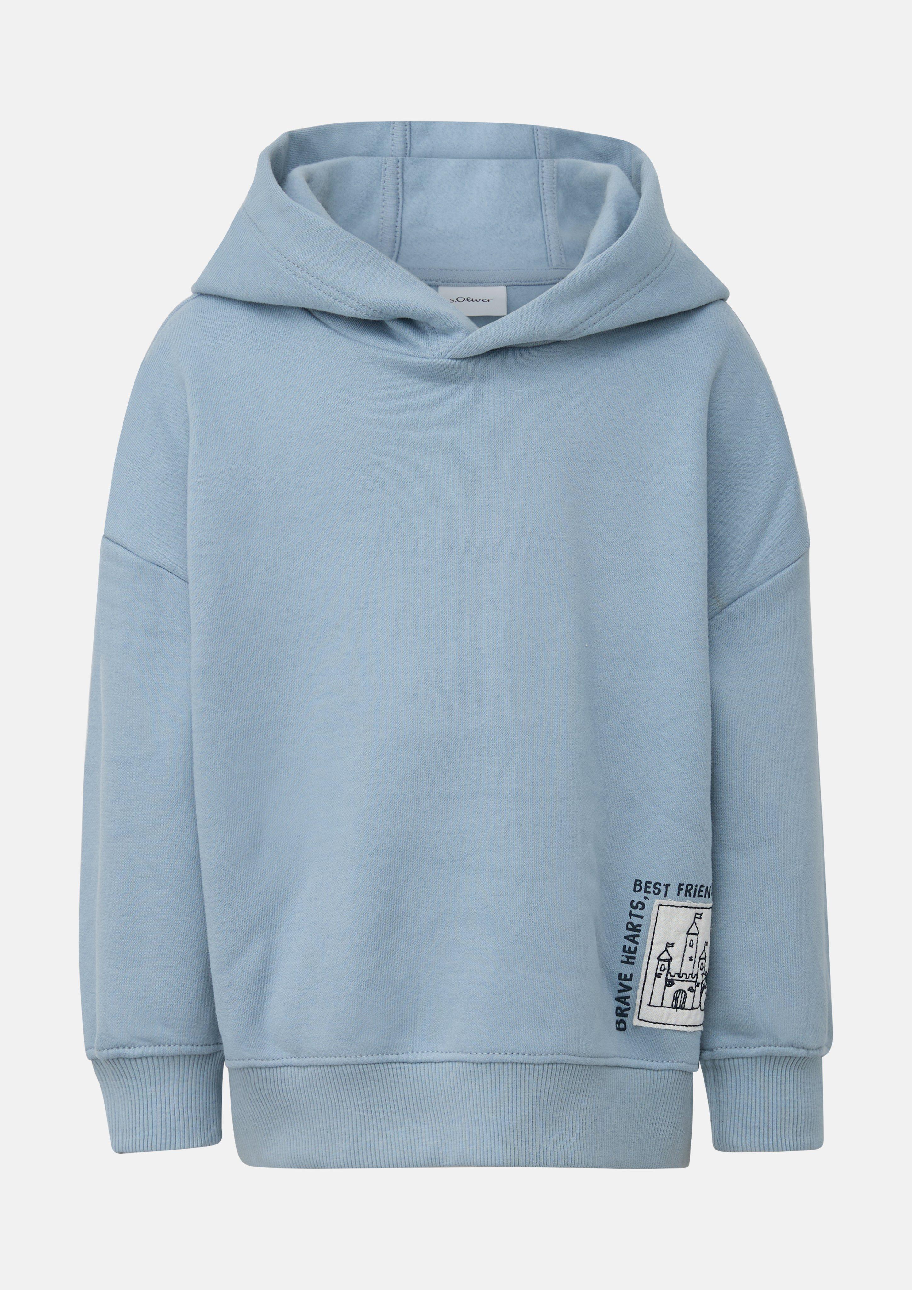 Kuscheliger Oversize Hoodie mit Printdetails in Farbe hellblau von s.Oliver
