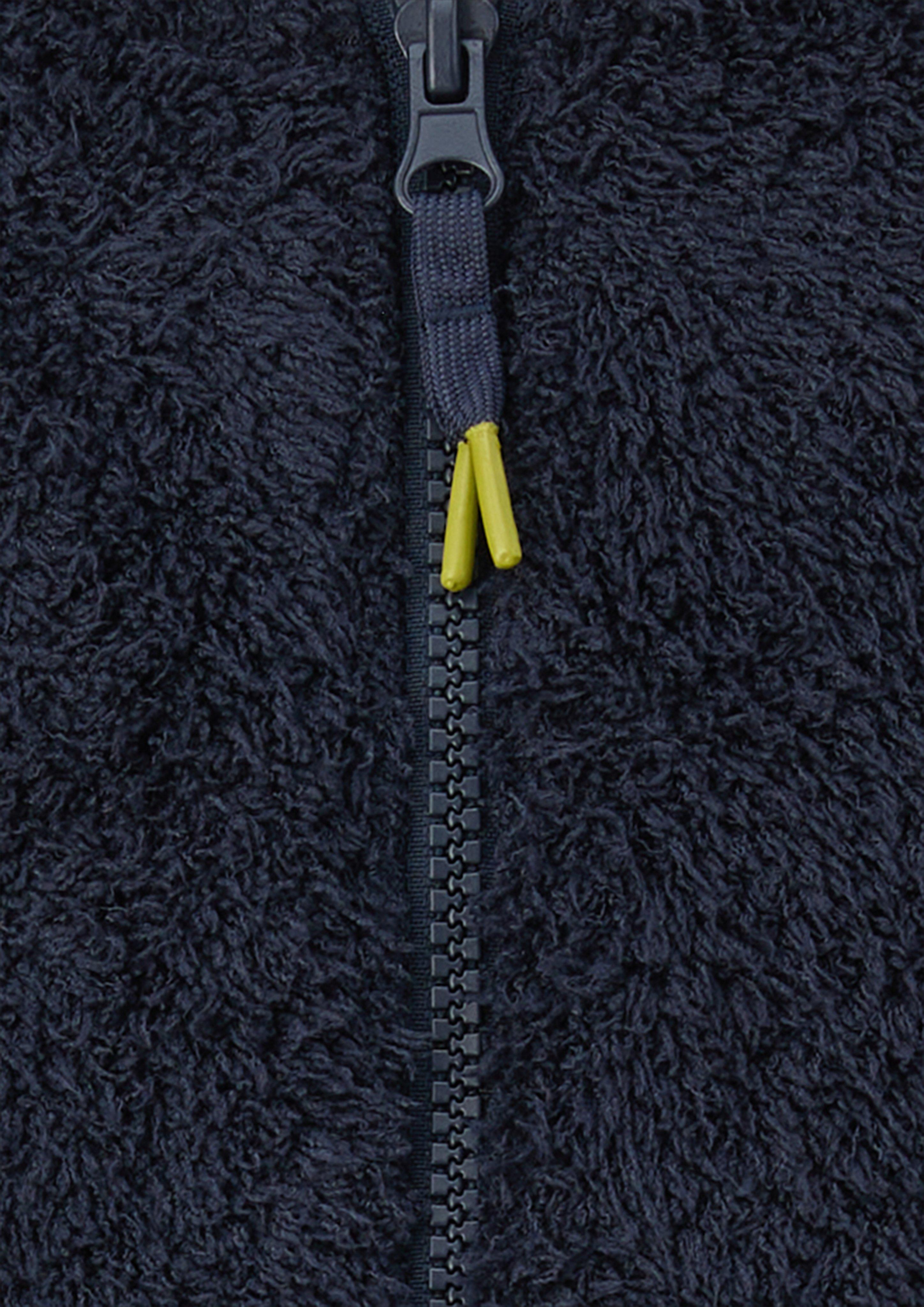 Kinder Kuschelige Sweatjacke aus Teddy-Fleece mit Kängurutasche in blau von s.Oliver