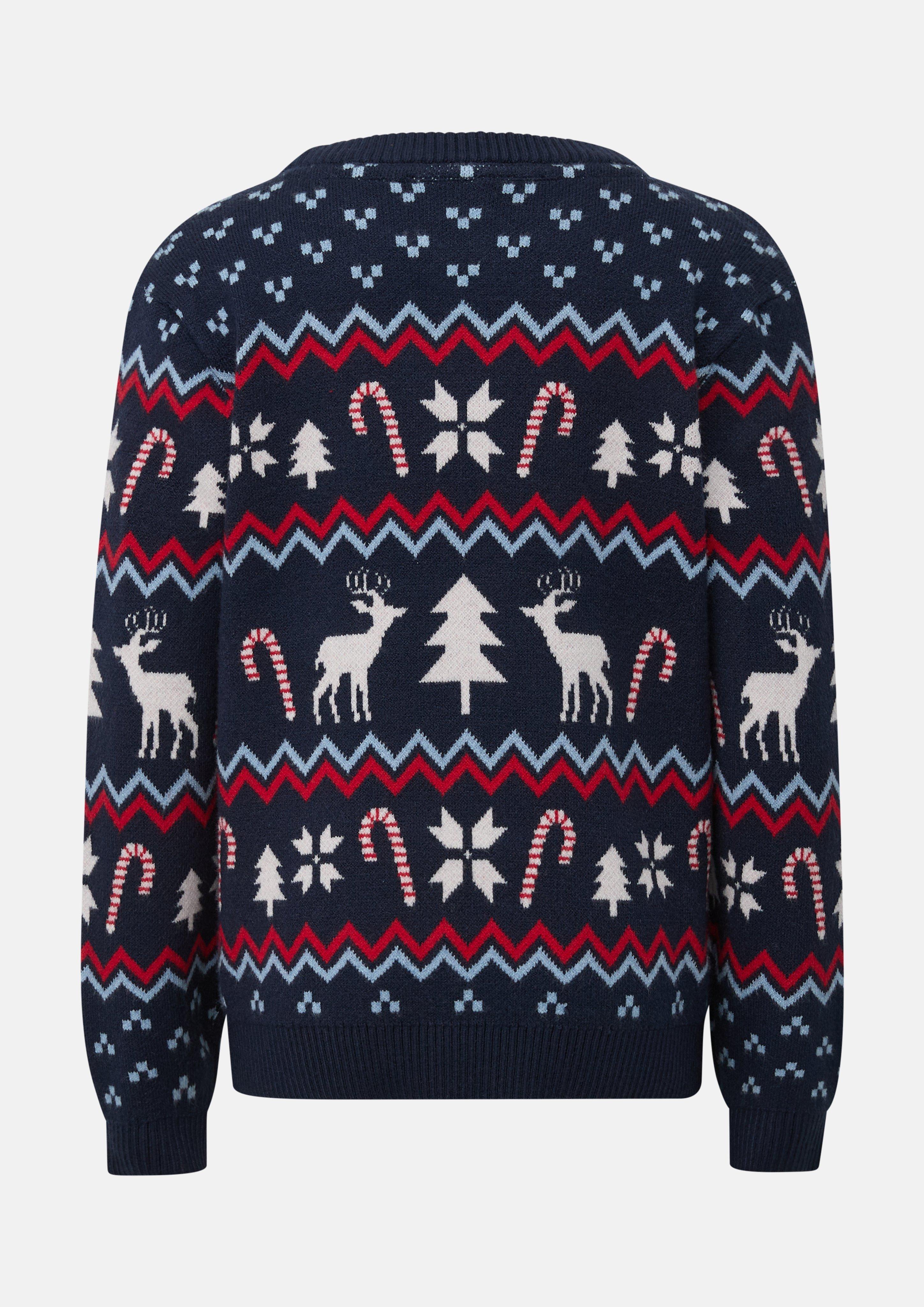 Kinder Weicher Strickpullover mit Muster in blau von s.Oliver