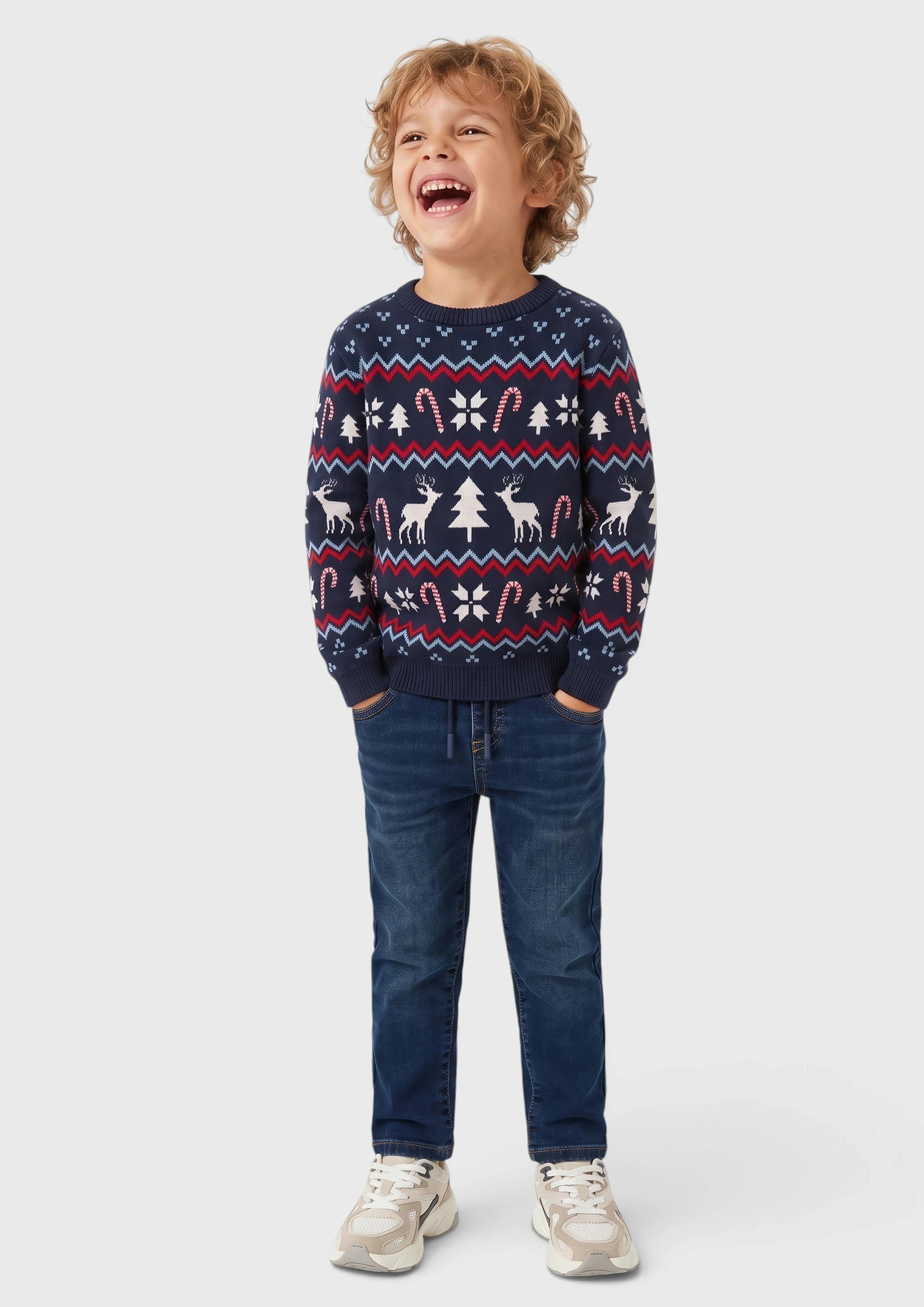 Weicher Strickpullover mit Muster in Farbe navy von s.Oliver